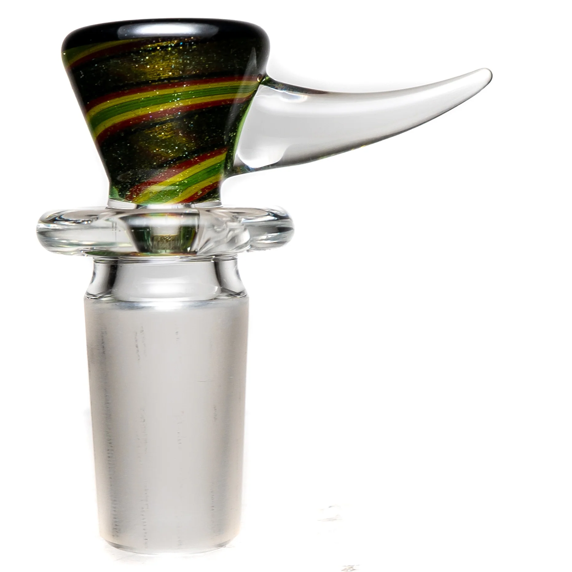 Aaron Vigil - Worked Horn Slide - 18mm - Rasta w/ Metal Fleck