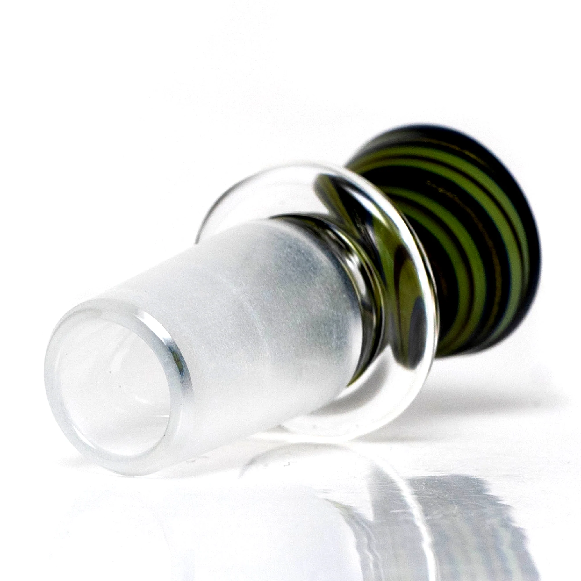 Aaron Vigil - Worked Martini Slide - 18mm - Green & Purple w/ Purple Lip - Image 3