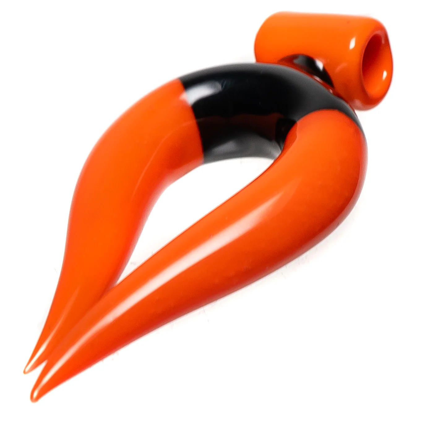 Aaron Vigil - Horn Pendant - Sunburst Orange & Black - Image 2