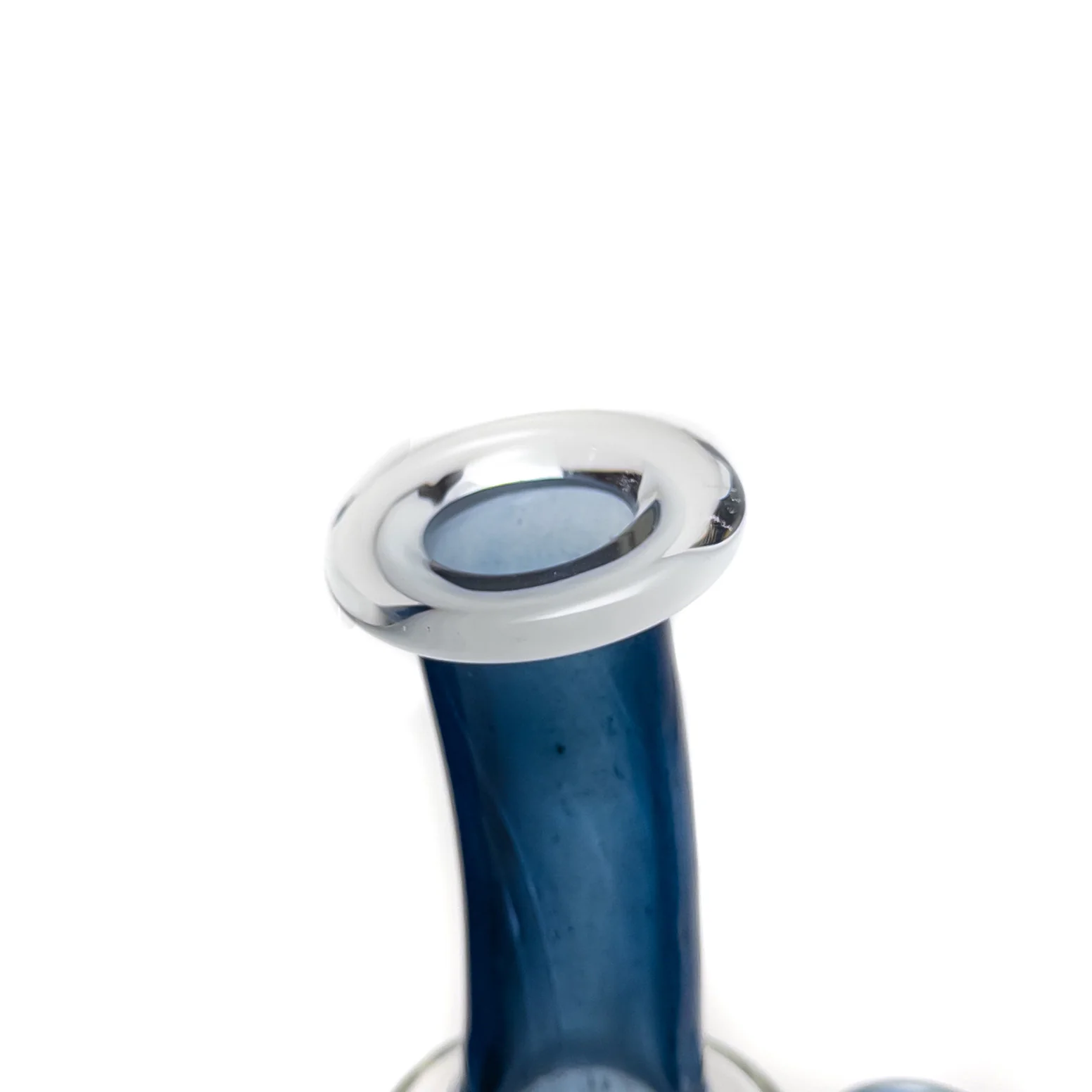 Ben Wilson - Hollow Foot Inline Recycler w/ Triple Donut Perc - Dark Blue Satin w/ White - Image 4