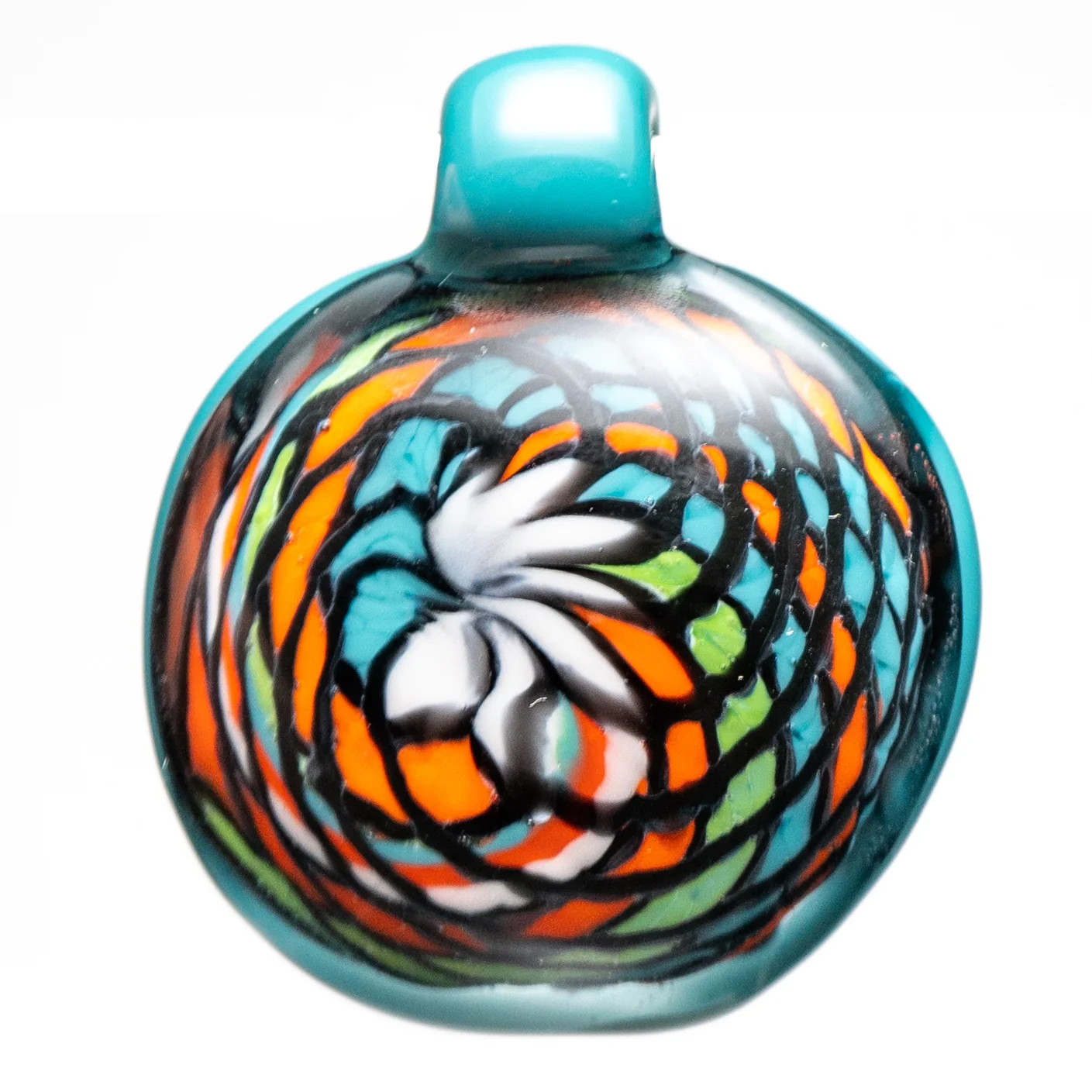 Bobby Ingram - Fillacello Pendant - Red, White, Orange & Agua