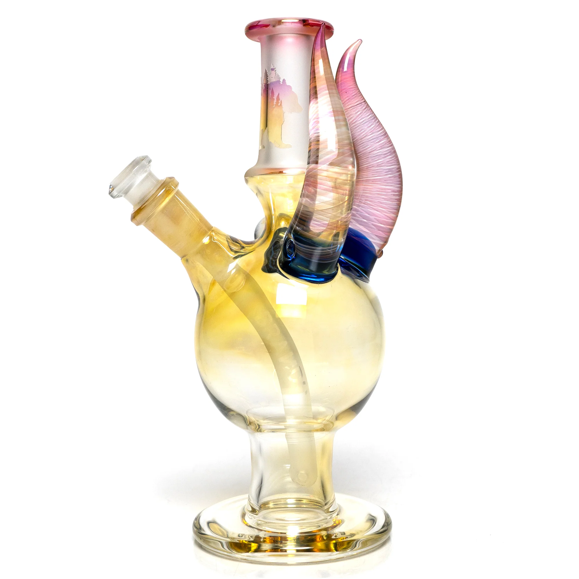 Brando - 10mm Fumed & Half Blasted Ball Rig - Cobalt - Honeycomb Millie #1 - Image 2