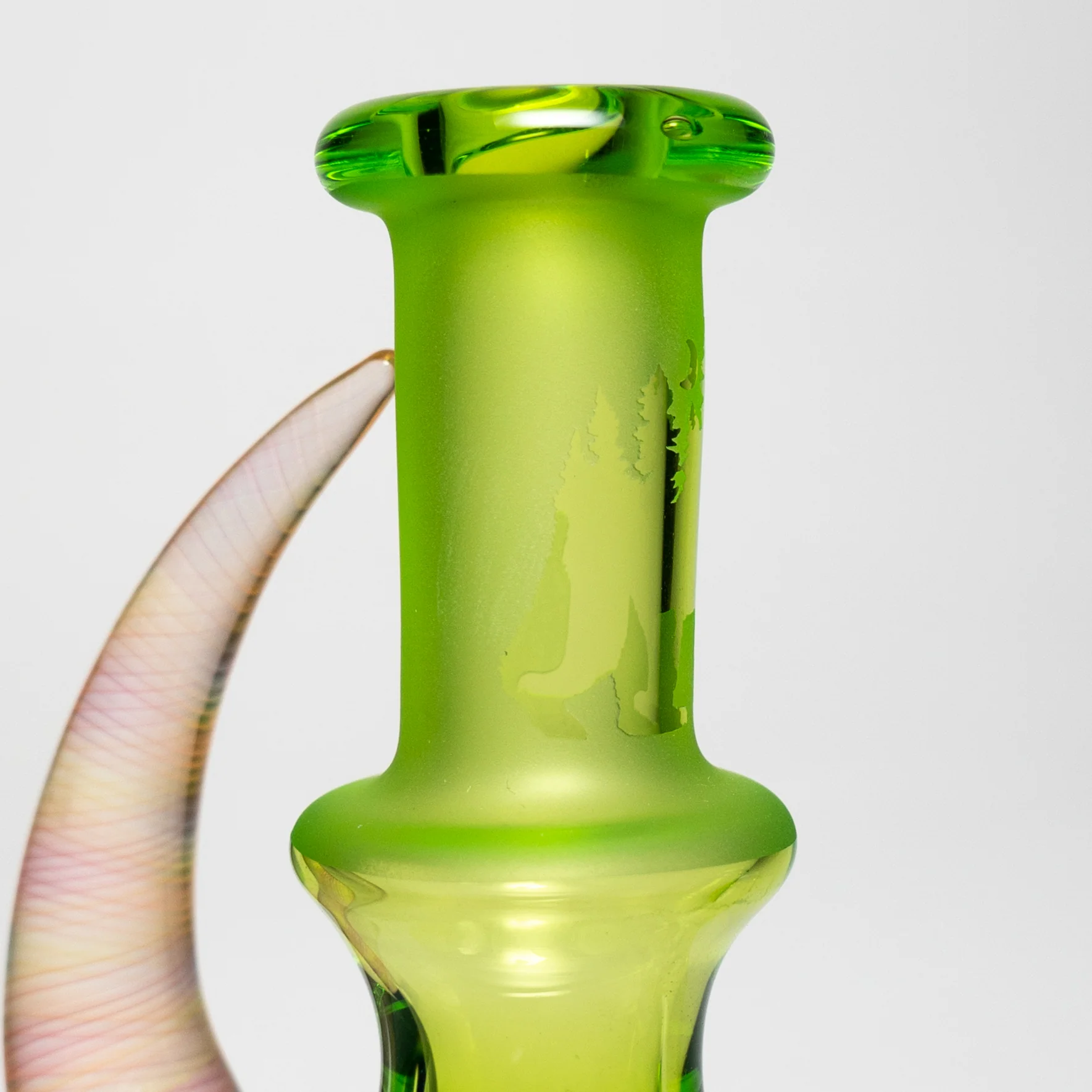 Brando - 10mm Half Blasted Ball Rig - Lime Juice w/ Cobalt - Thumby Millie - Image 3