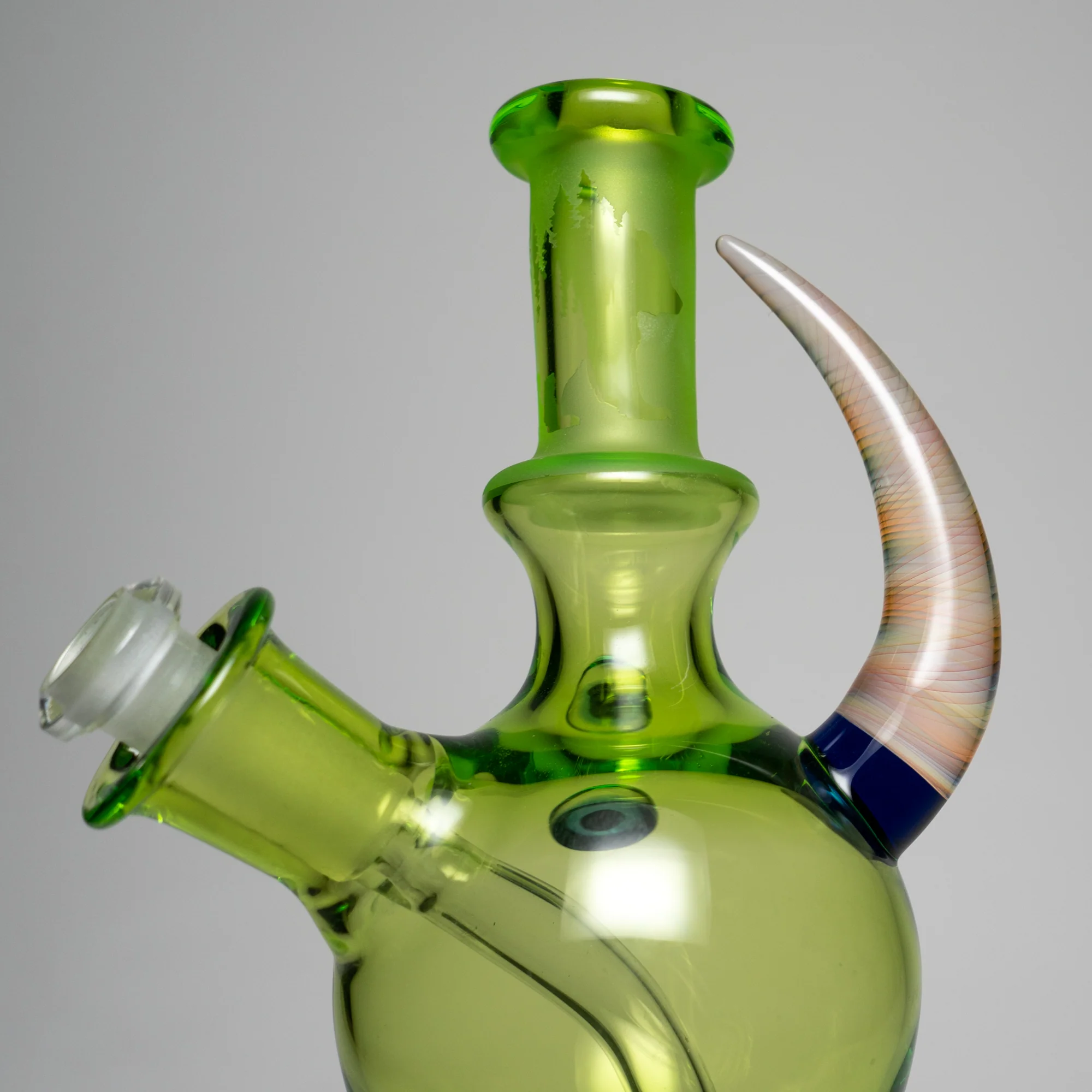 Brando - 10mm Half Blasted Ball Rig - Lime Juice w/ Cobalt - Thumby Millie - Image 9