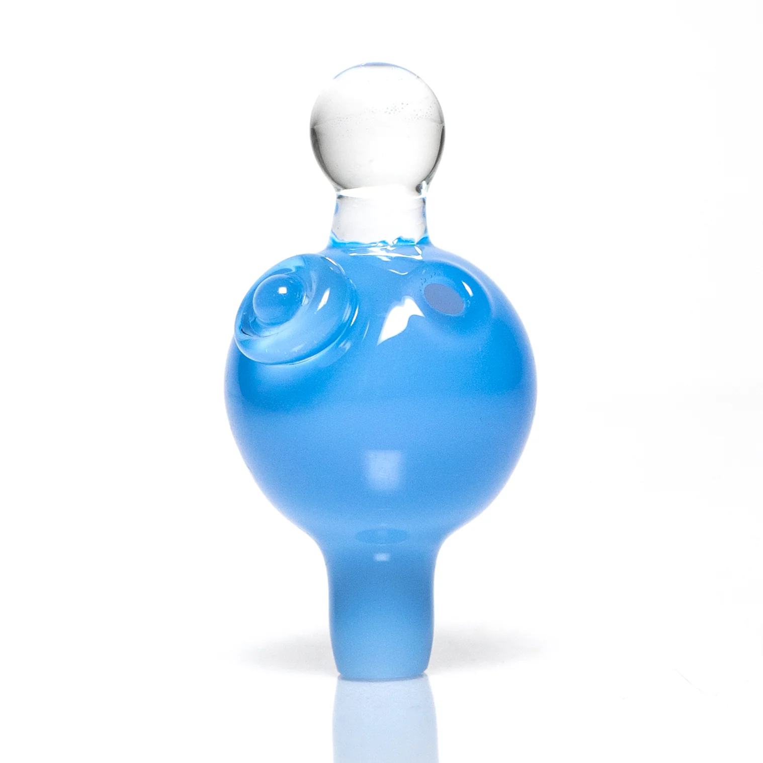Brando - 10mm Half Blasted Ball Rig - Milky Blue w/ Cobalt - Blue Leaf Millie - Image 12