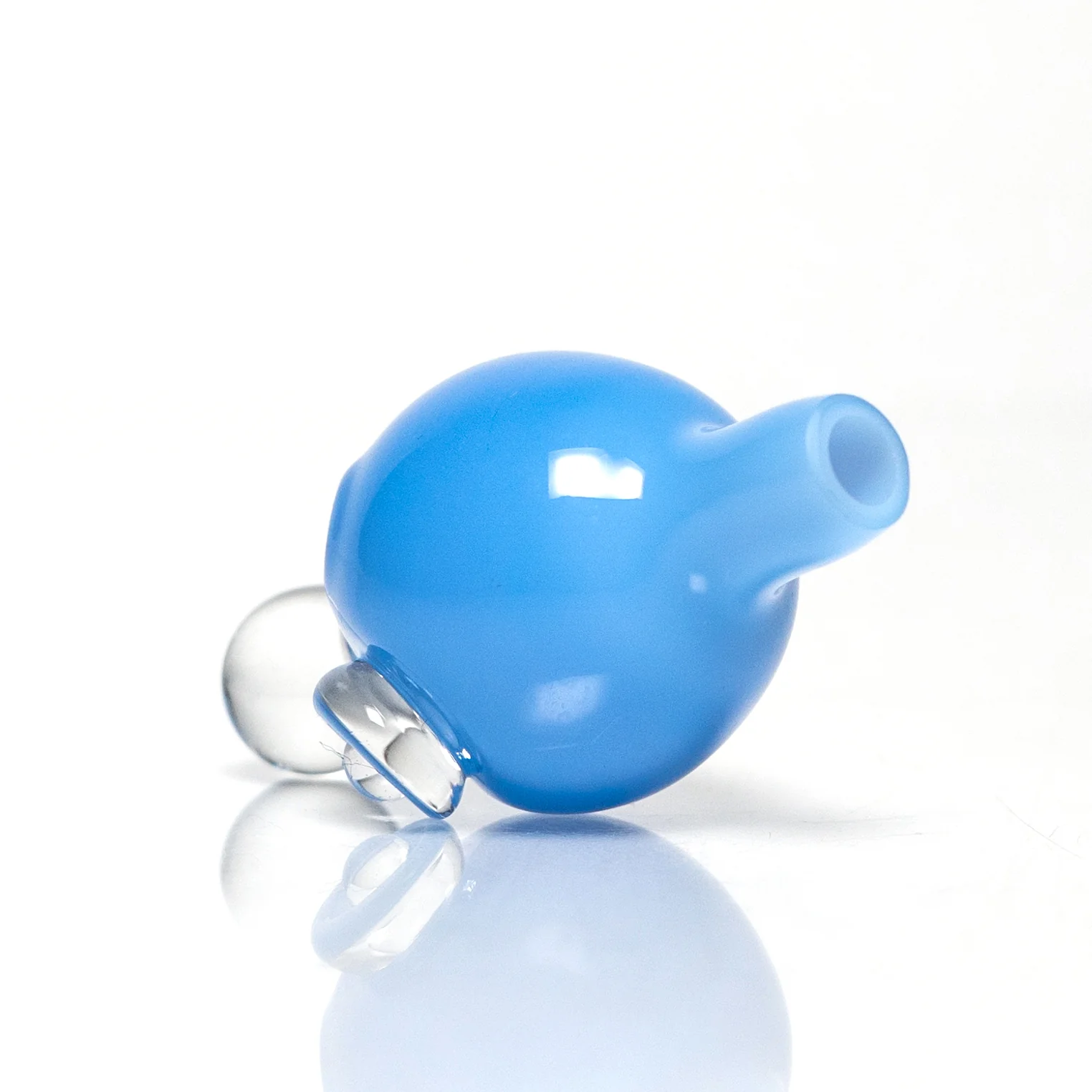 Brando - 10mm Half Blasted Ball Rig - Milky Blue w/ Cobalt - Blue Leaf Millie - Image 13