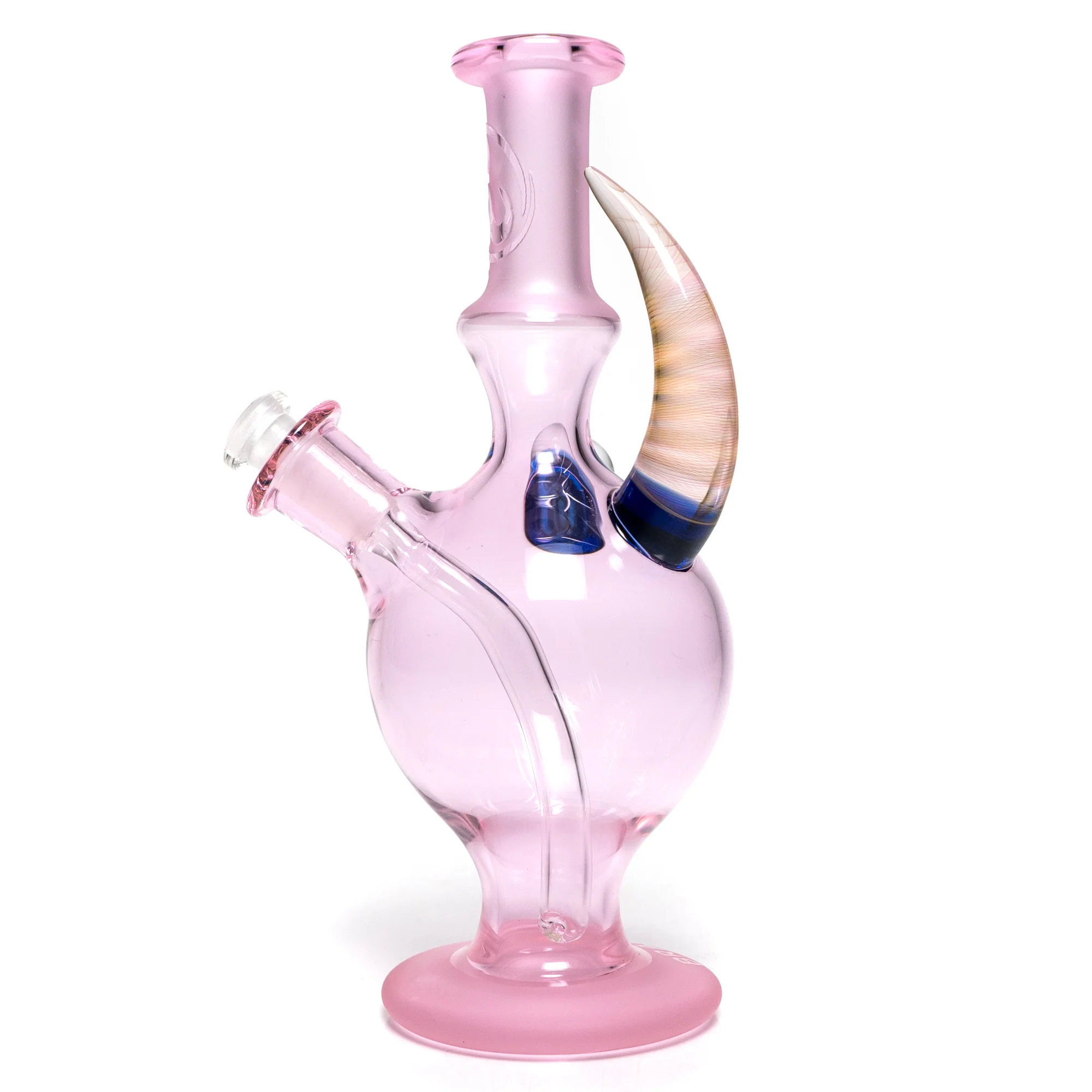 Brando - 10mm Half Blasted Ball Rig - Pink w/ Cobalt - Fume Cluster Millie - Image 2