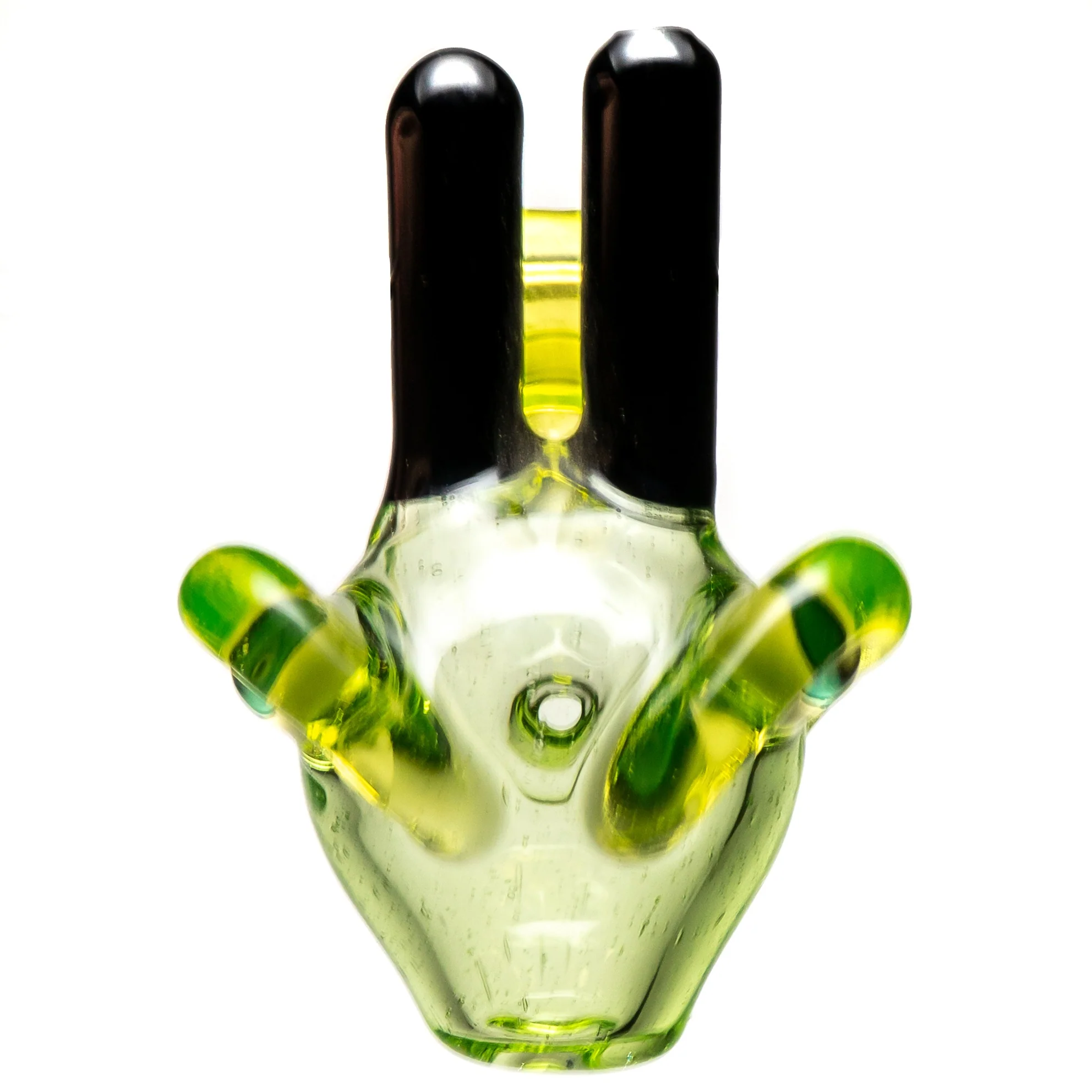 Bully Pit Glass - Rabbit Pendant Pipe - UV Illuminati & Black