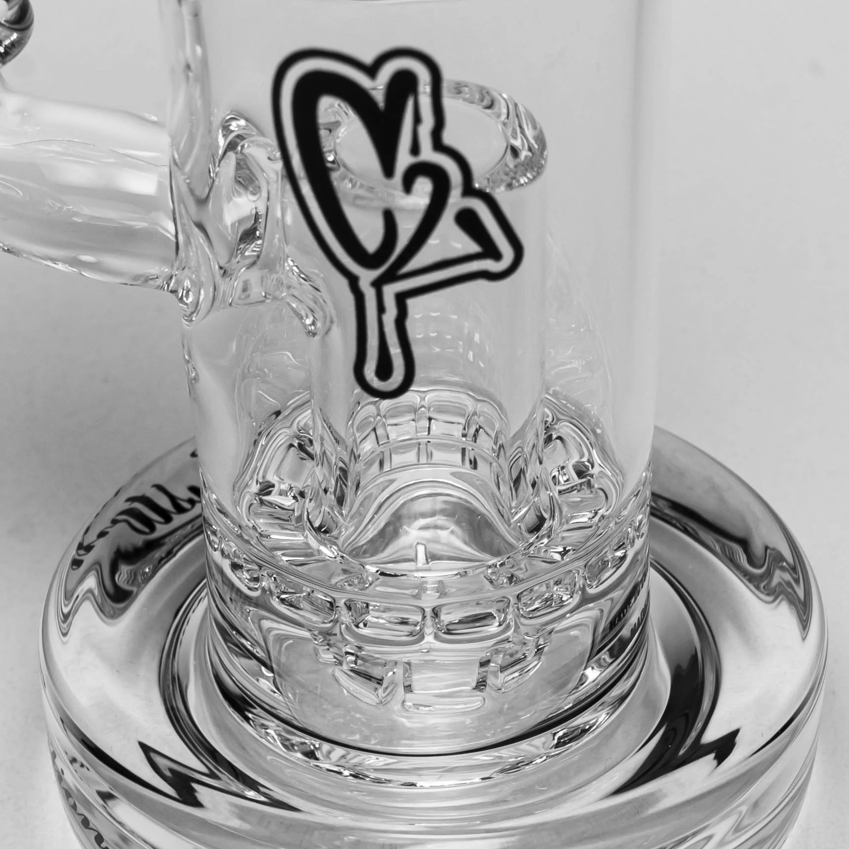 C2 Custom Creations - Mini Ratchet Cup Bubbler w/ Twist Donut - 38mm - Black Drip Label - Image 3
