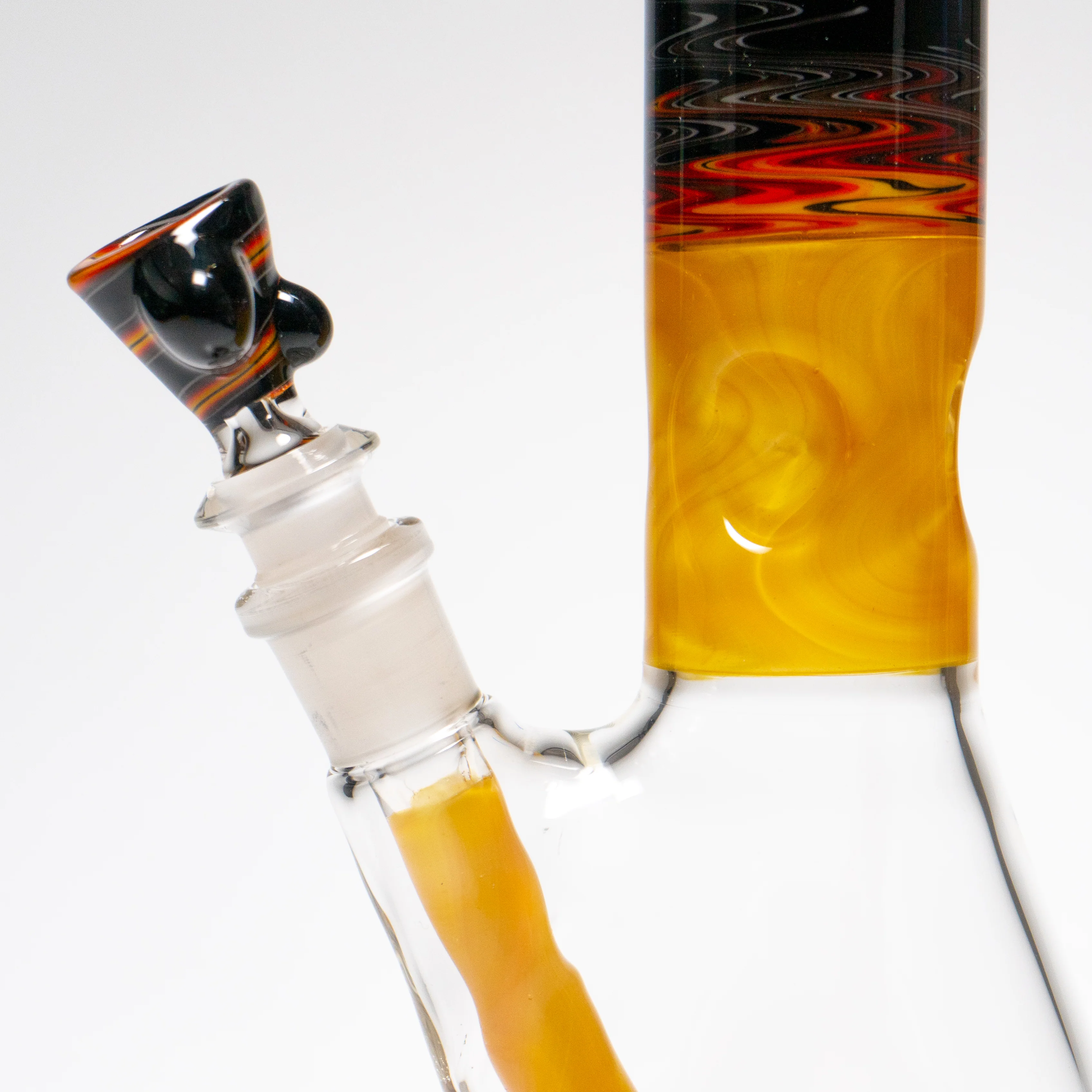 Chris Sculli x Glass Munky - Worked Beaker  - Fire Fade & Pumpkin Spice - Image 5