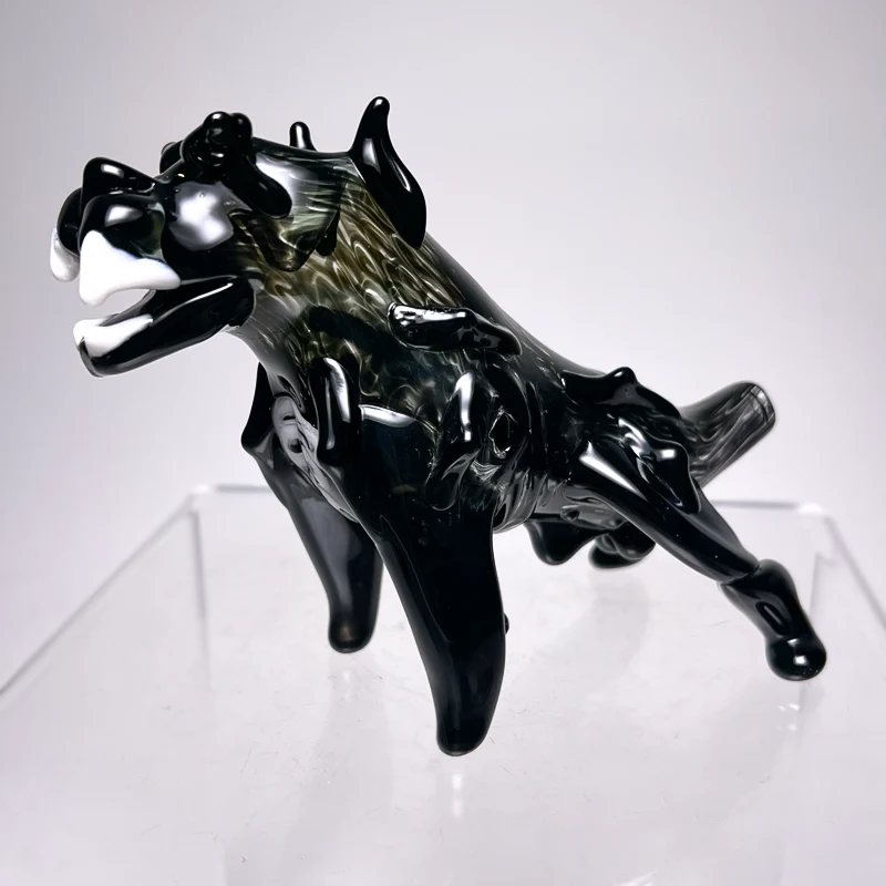Daniels Glass Art - Bull Dog Dry Pipe - Black