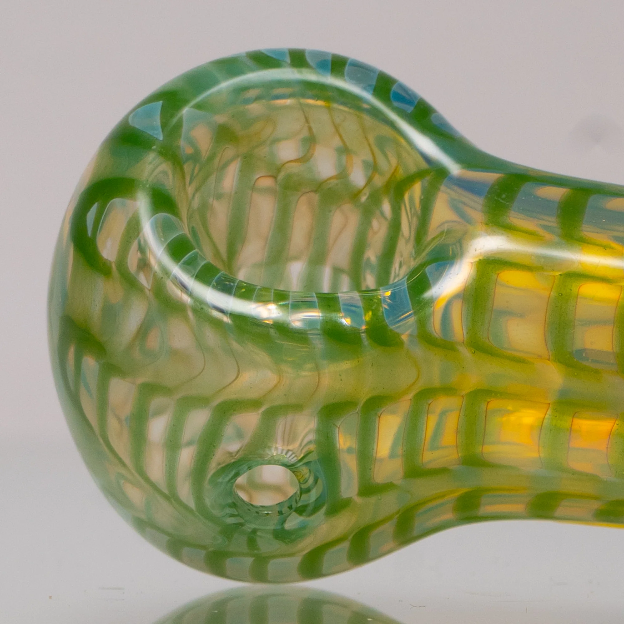 Daniels Glass Art - Fume & Rake Spoon Pipe - Green - Image 2