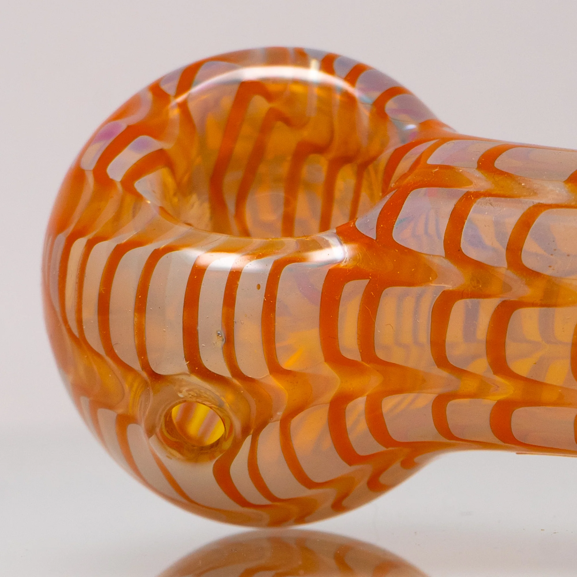 Daniels Glass Art - Fume & Rake Spoon Pipe - Orange - Image 2