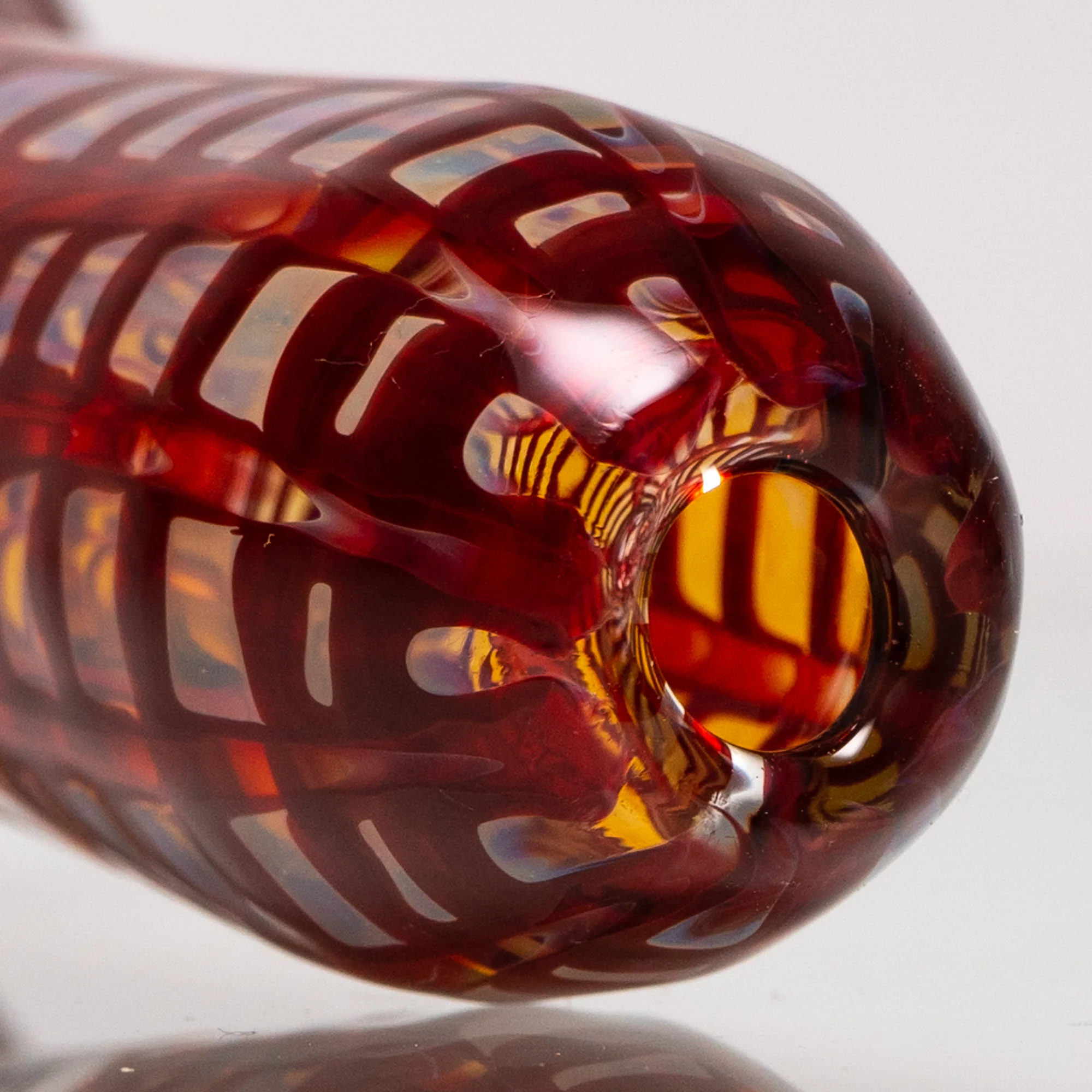Daniels Glass Art - Fume & Rake Spoon Pipe - Red - Image 3