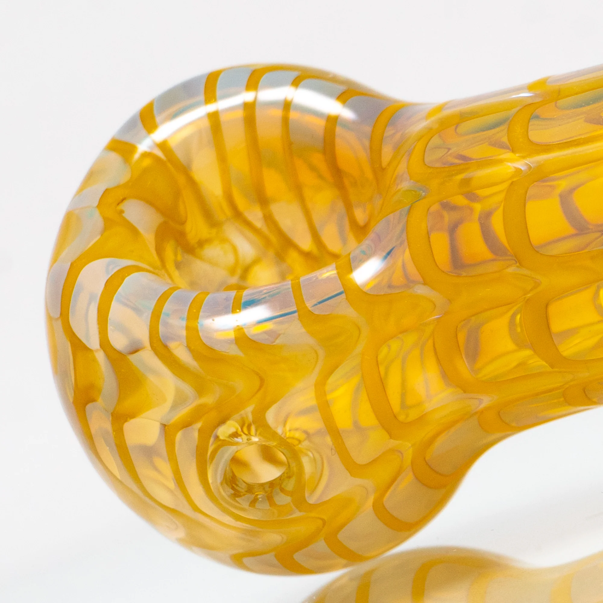 Daniels Glass Art - Fume & Rake Spoon Pipe - Yellow - Image 2