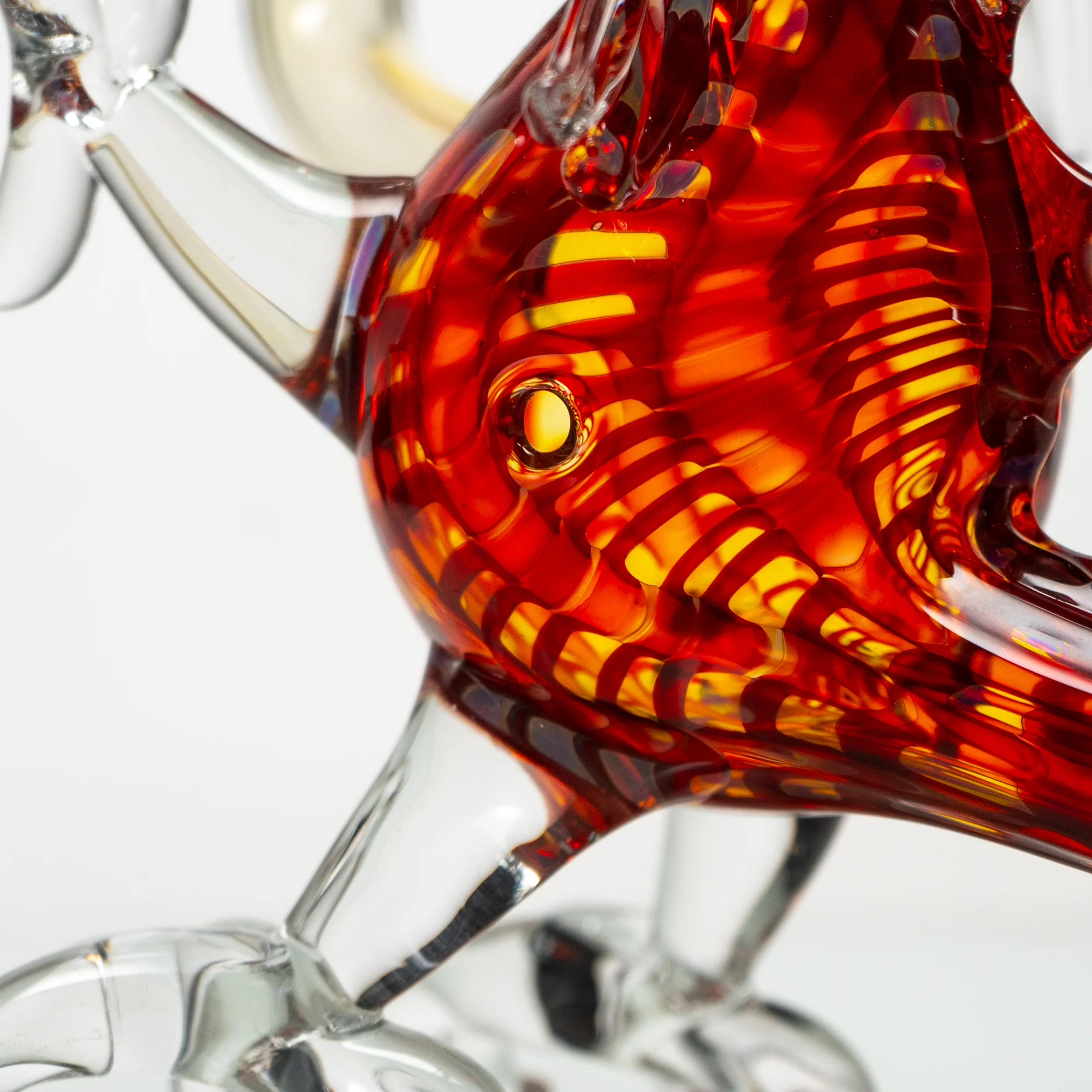Daniels Glass Art - Standing Dragon Dry Pipe - Red w/ Fume - Image 4