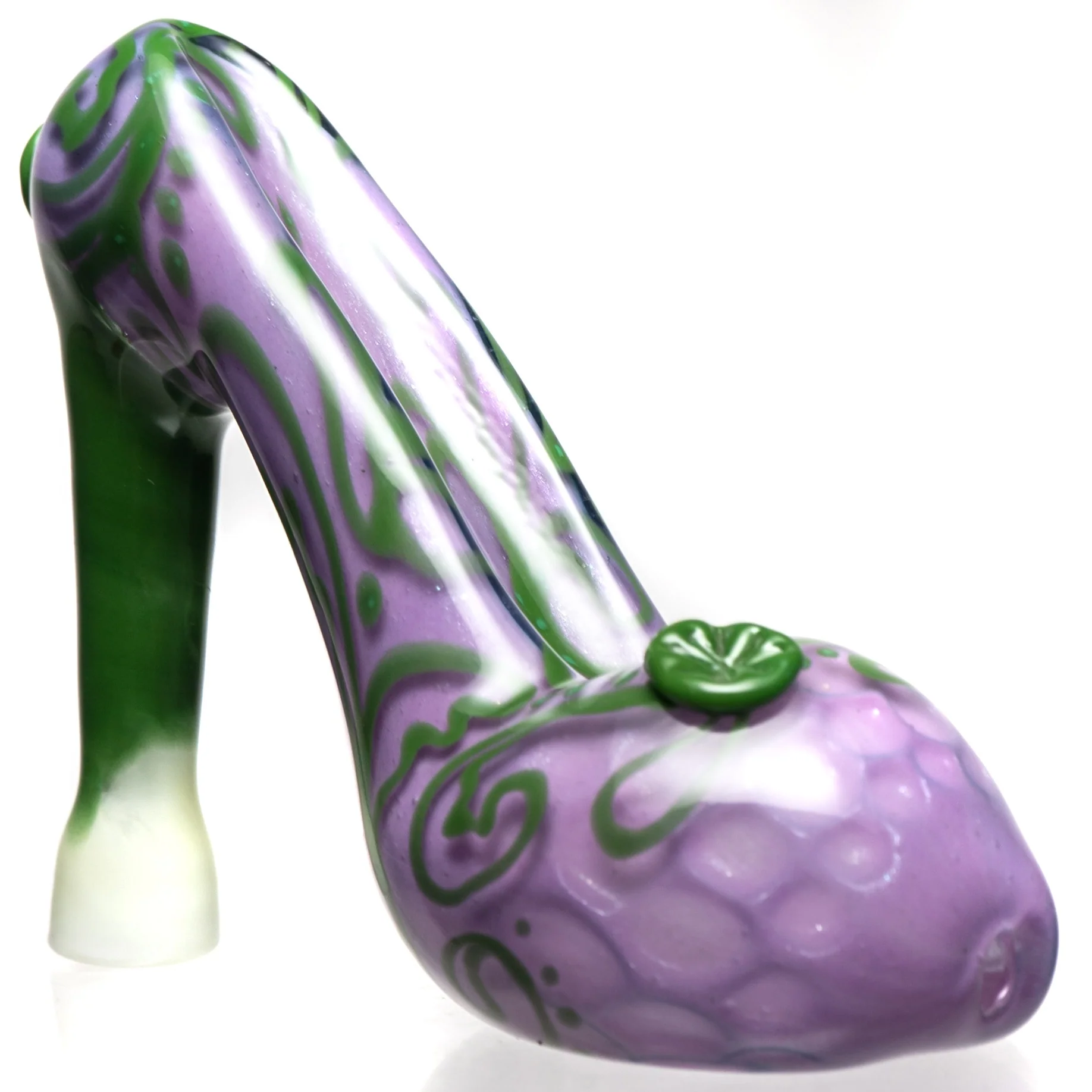 Dellene Peralta - High Heel Shoe Pipe - Purple Honeycomb w/ Green & White