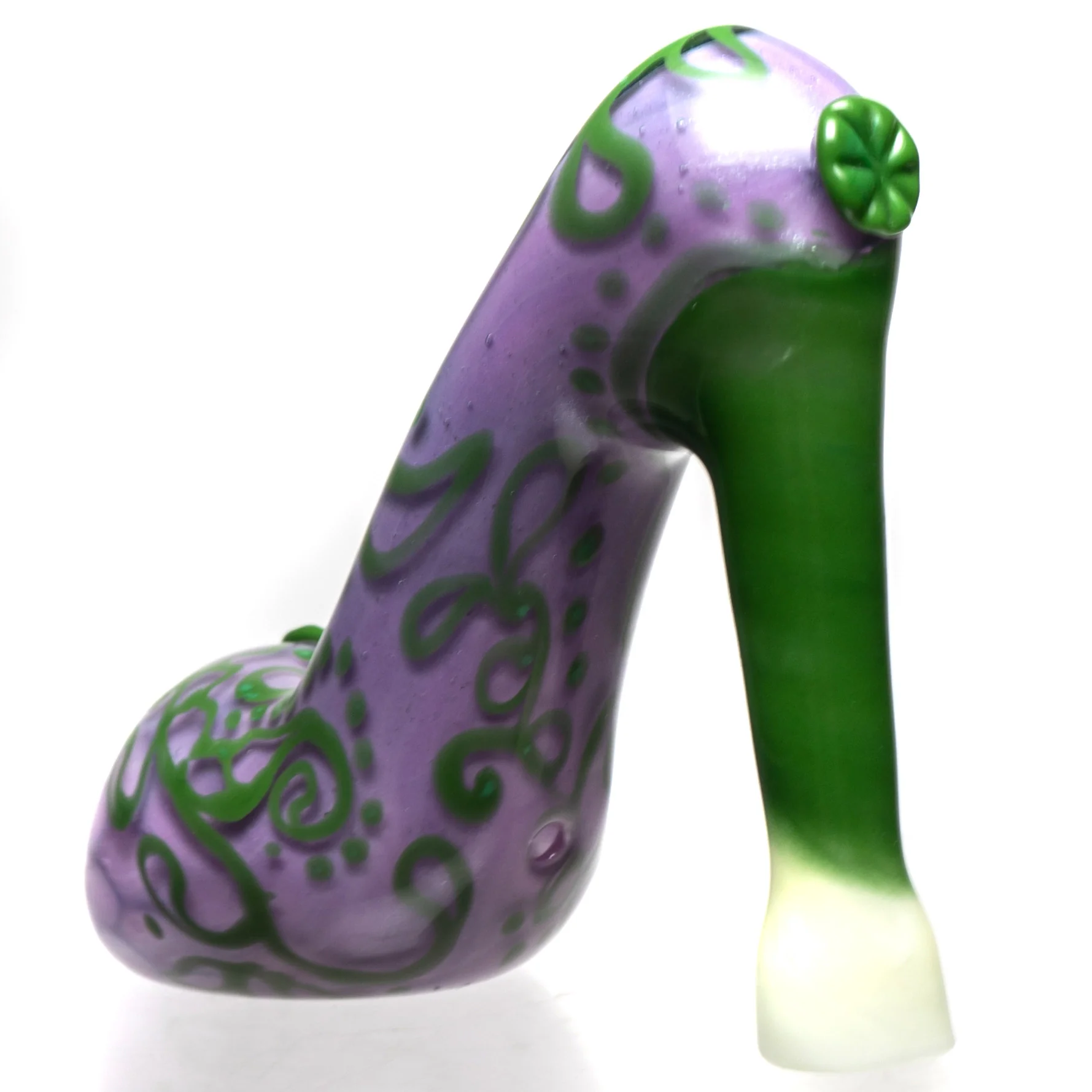 Dellene Peralta - High Heel Shoe Pipe - Purple Honeycomb w/ Green & White - Image 2