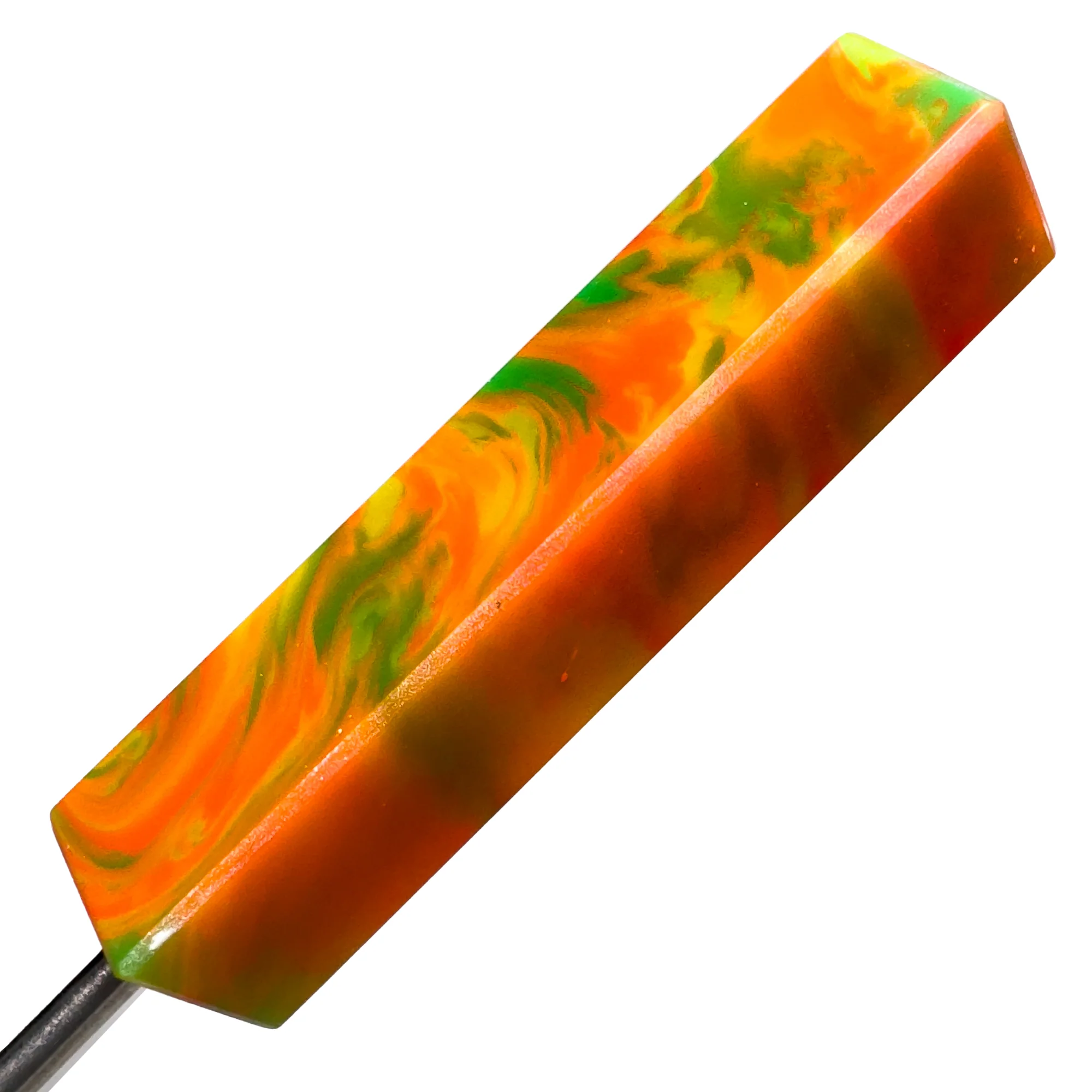 DunkinDabber - Flat Head Dabber - Dark Orange & Green Pourcasso UV - 4 7/8" - Image 6