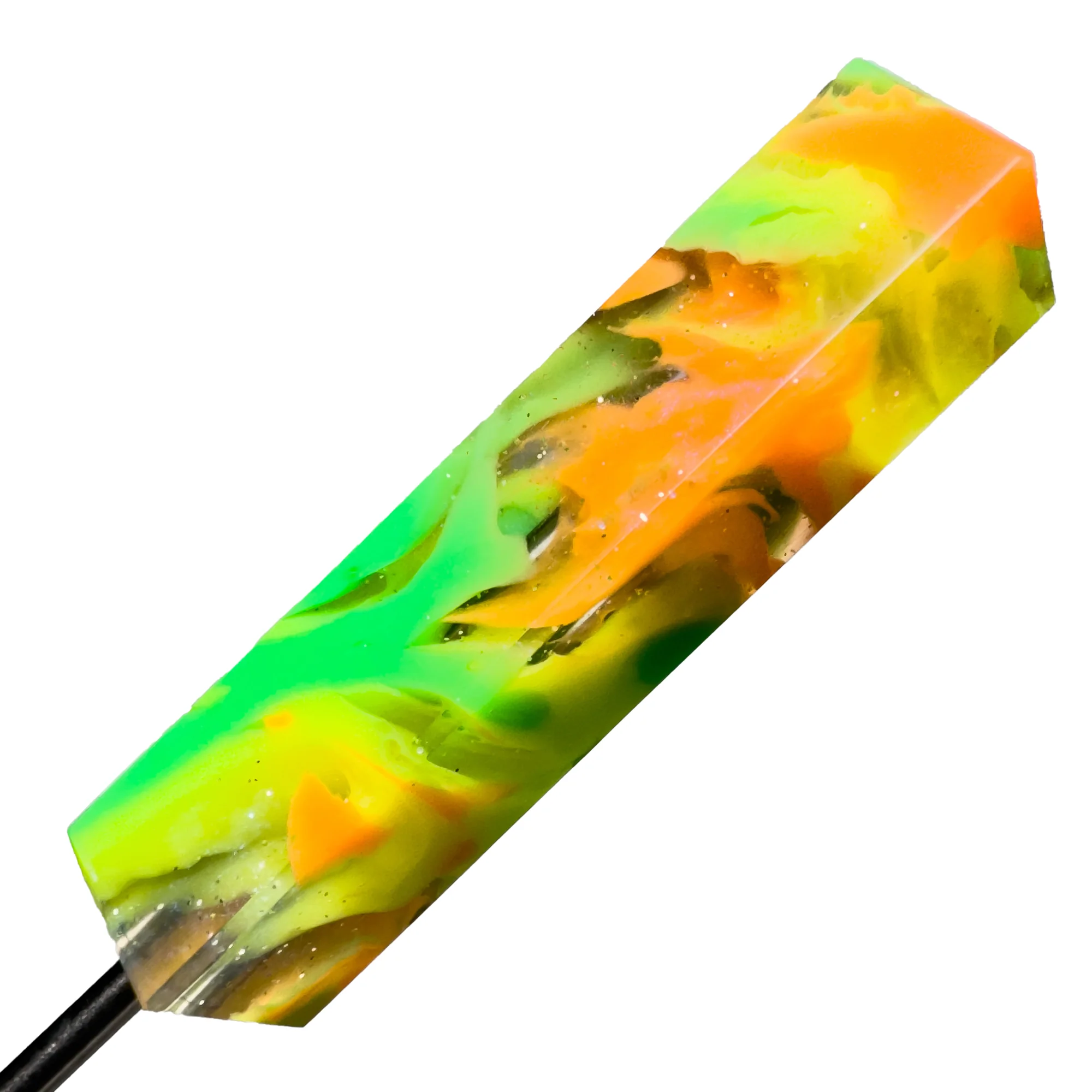 DunkinDabber - Flat Head Dabber - Green & Orange Pourcasso UV - 5 1/8" #2 - Image 2
