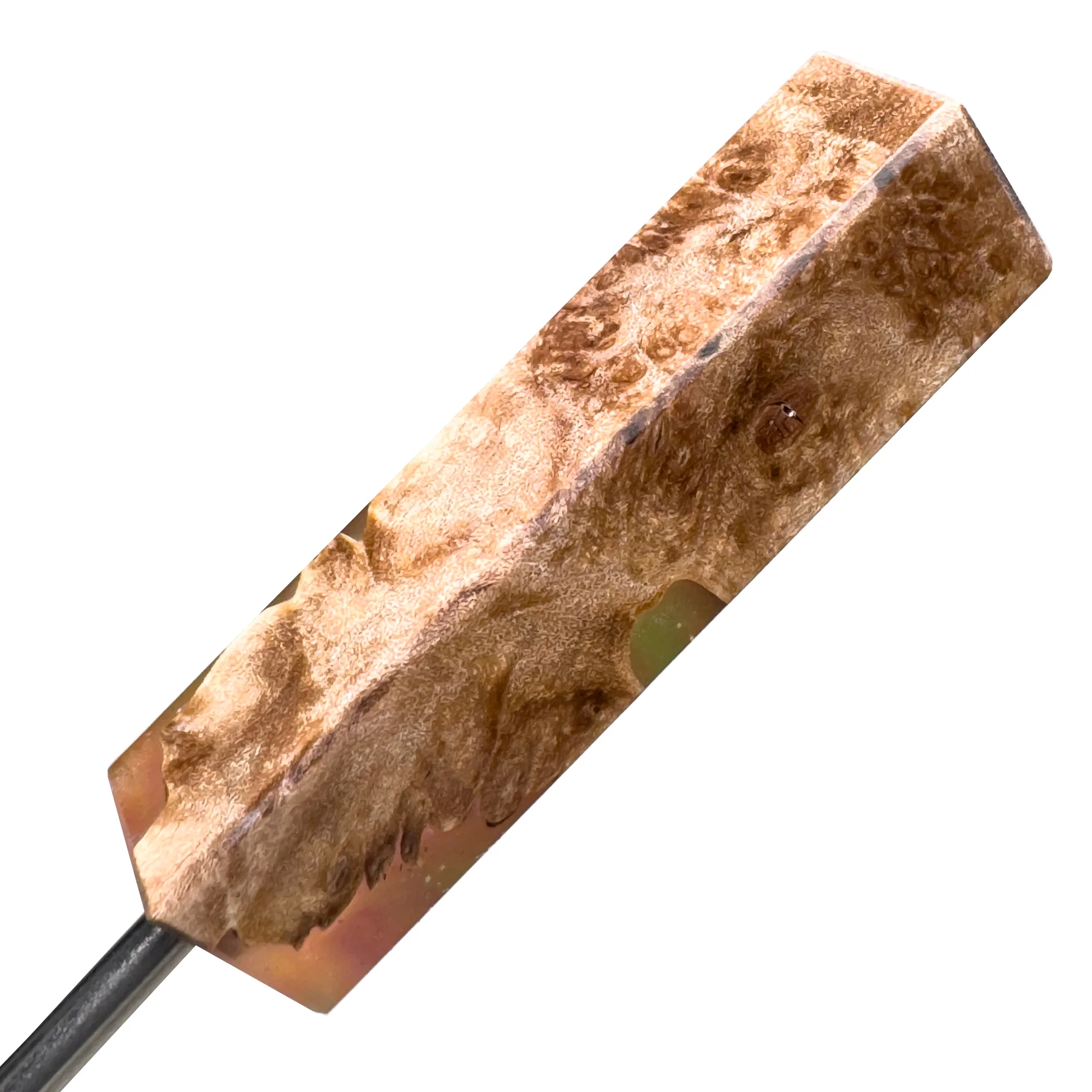 DunkinDabber - Flat Head Dabber - Orange Pourcasso Resin + Burl - 4 1/4" - Image 5