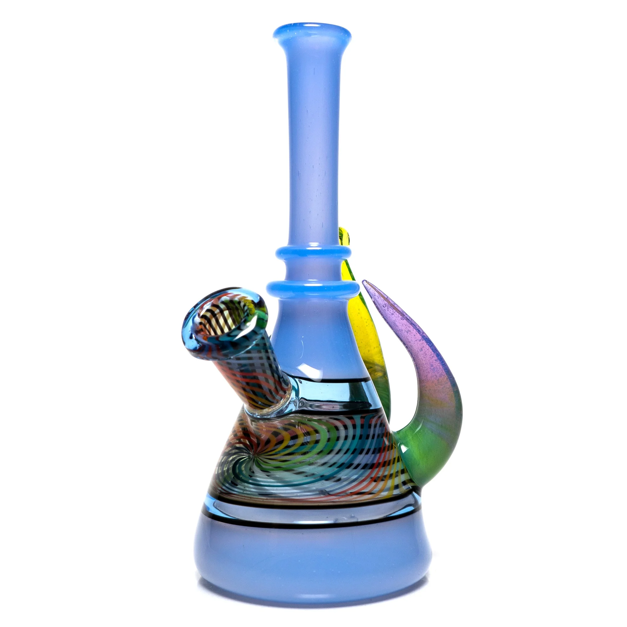 Foggy Mountain - Full Color Worked 3 Horn Tube - Blue Cheese/White