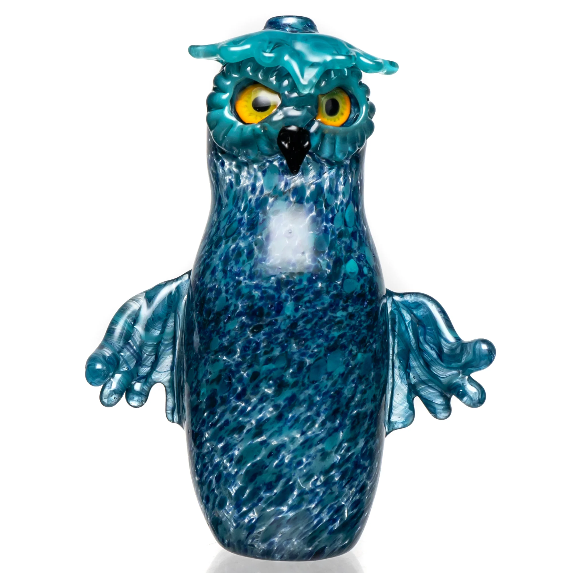 Four Winds Flameworks - Hooter Hand Pipe - Blue Frit - Image 2