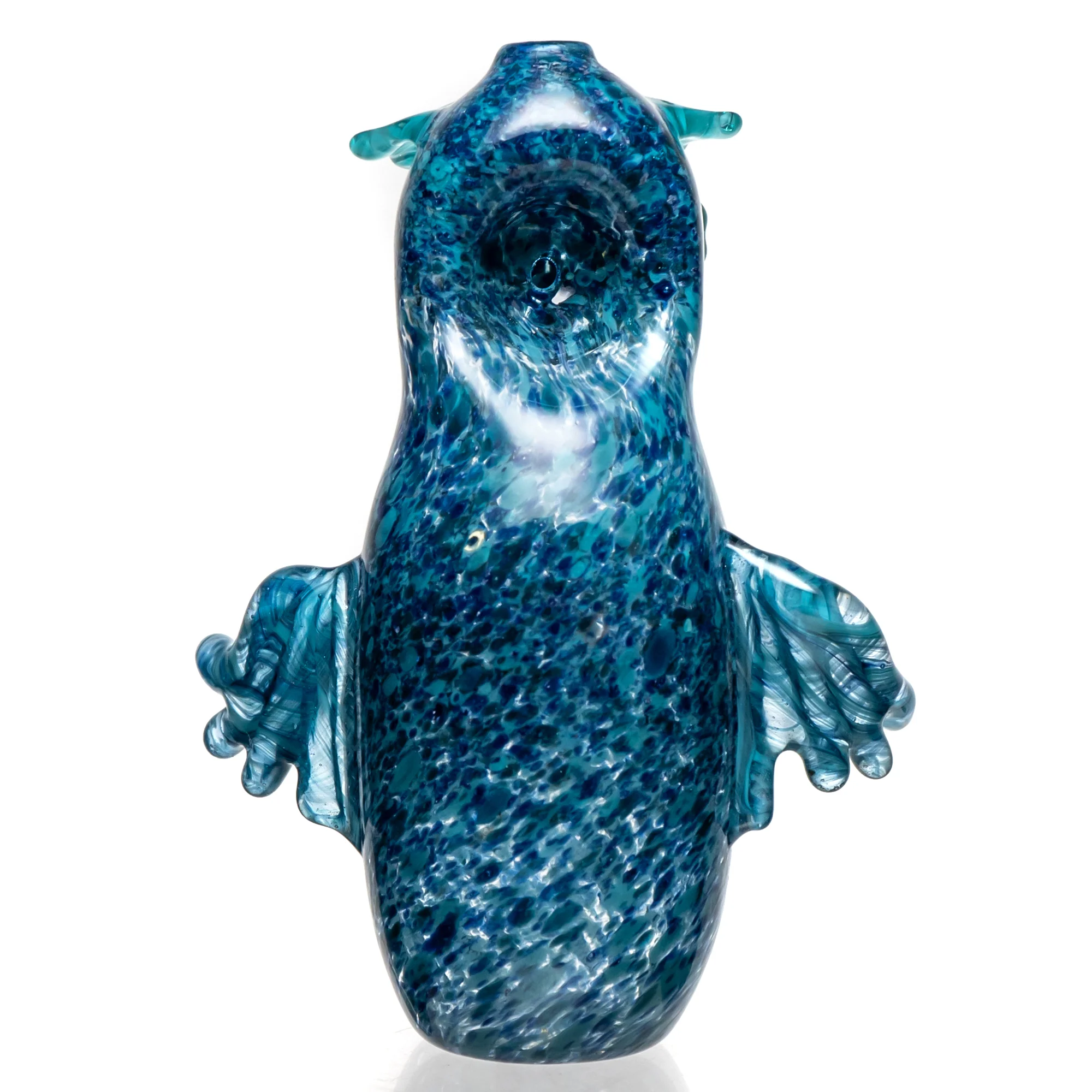 Four Winds Flameworks - Hooter Hand Pipe - Blue Frit - Image 3