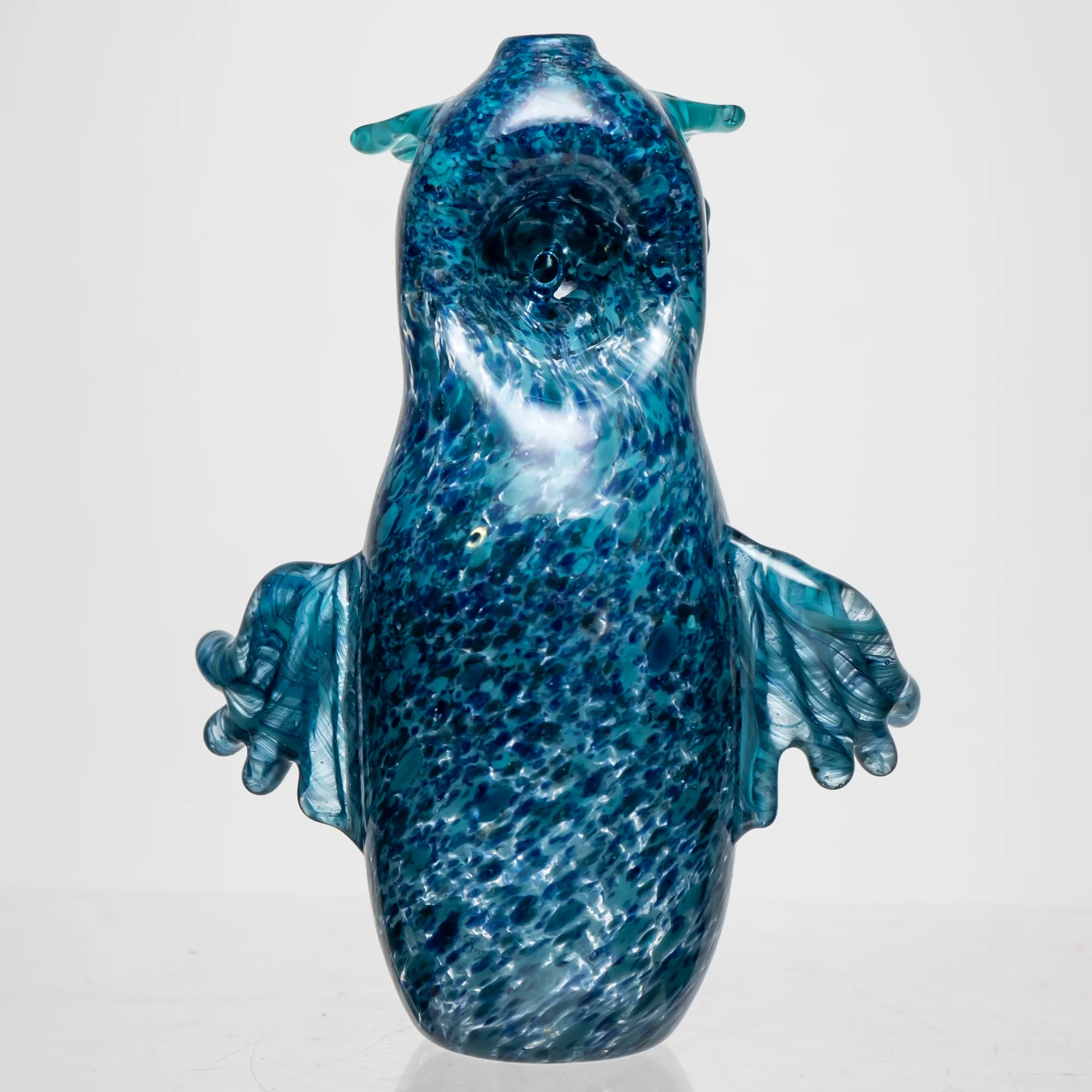 Four Winds Flameworks - Hooter Hand Pipe - Blue Frit - Image 4