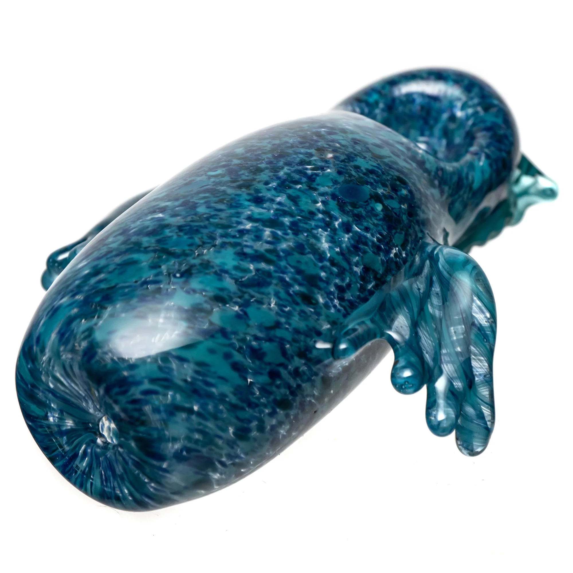 Four Winds Flameworks - Hooter Hand Pipe - Blue Frit - Image 5