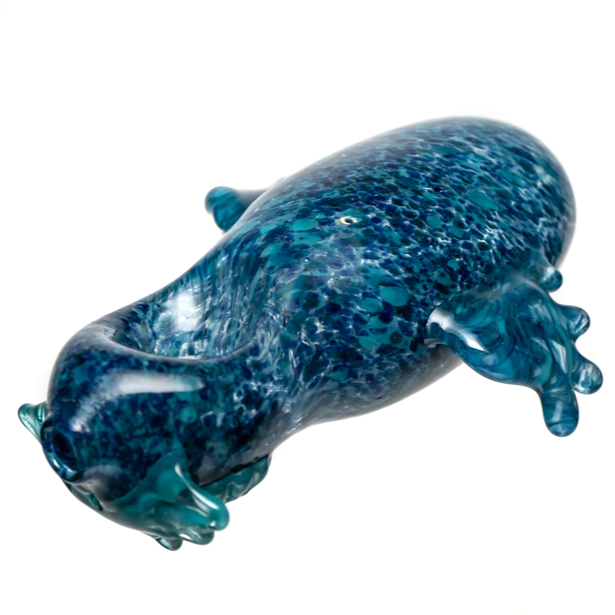 Four Winds Flameworks - Hooter Hand Pipe - Blue Frit - Image 6