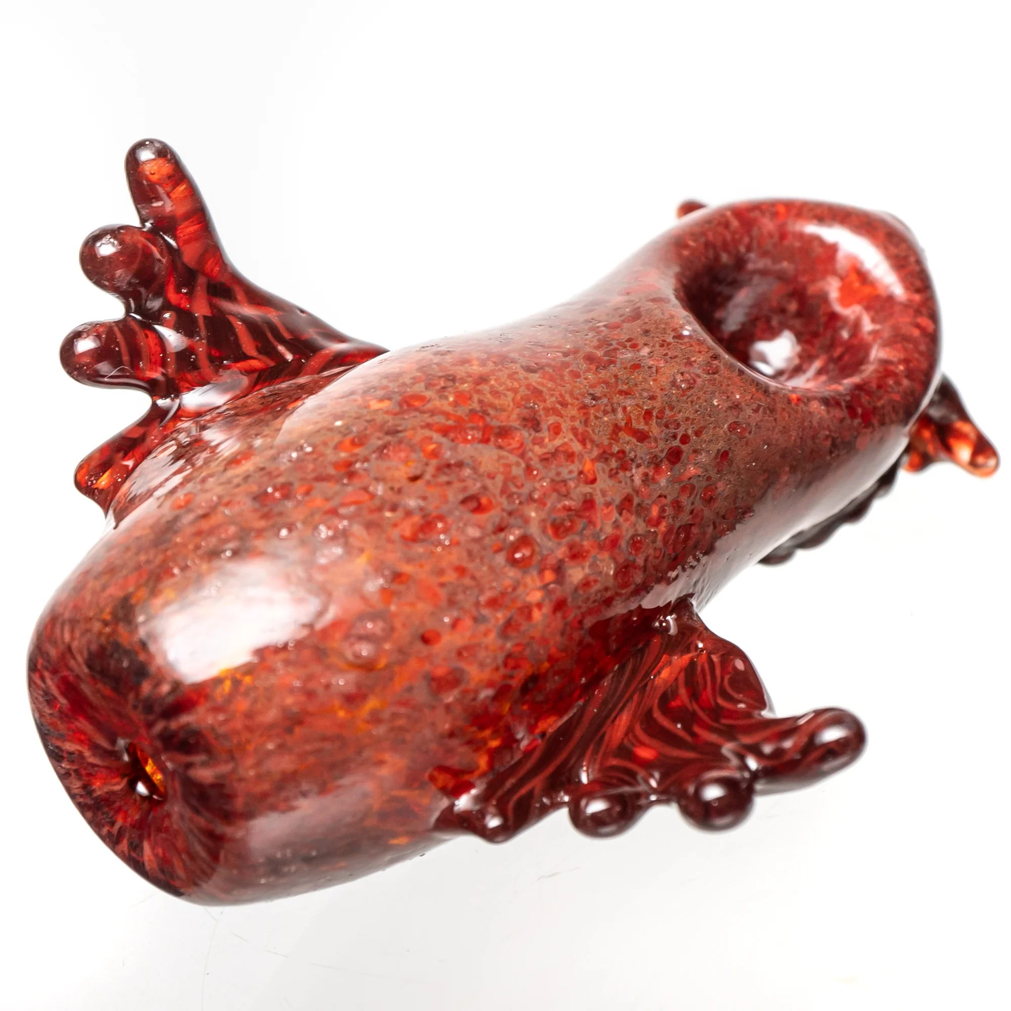 Four Winds Flameworks - Hooter Hand Pipe - Rust Frit - Image 3