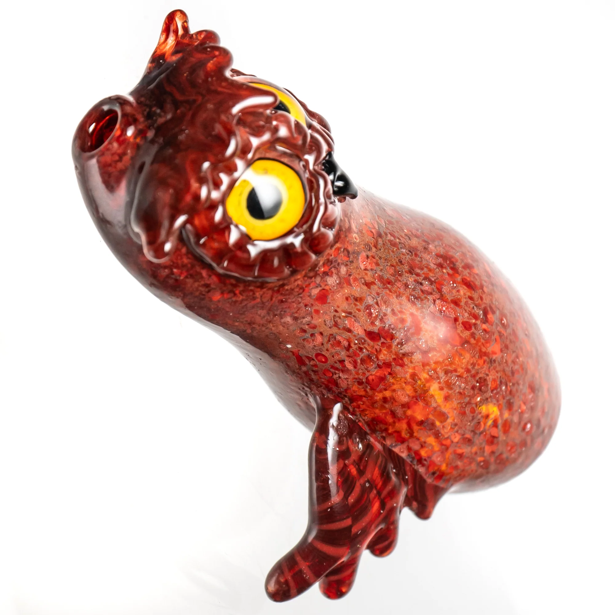 Four Winds Flameworks - Hooter Hand Pipe - Rust Frit - Image 4