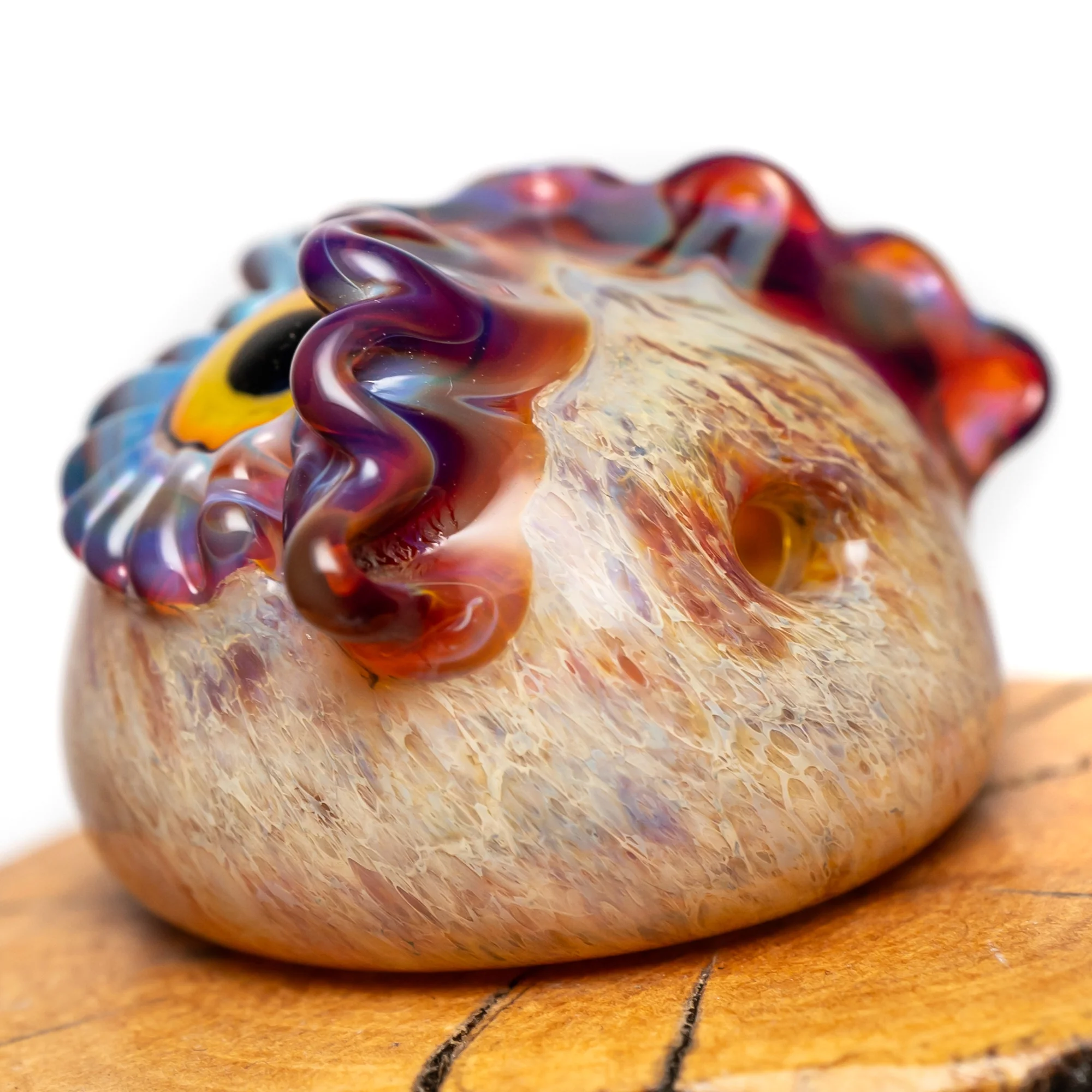 Four Winds Flameworks - Owl Bubble Cap - Amber Purple - Image 4