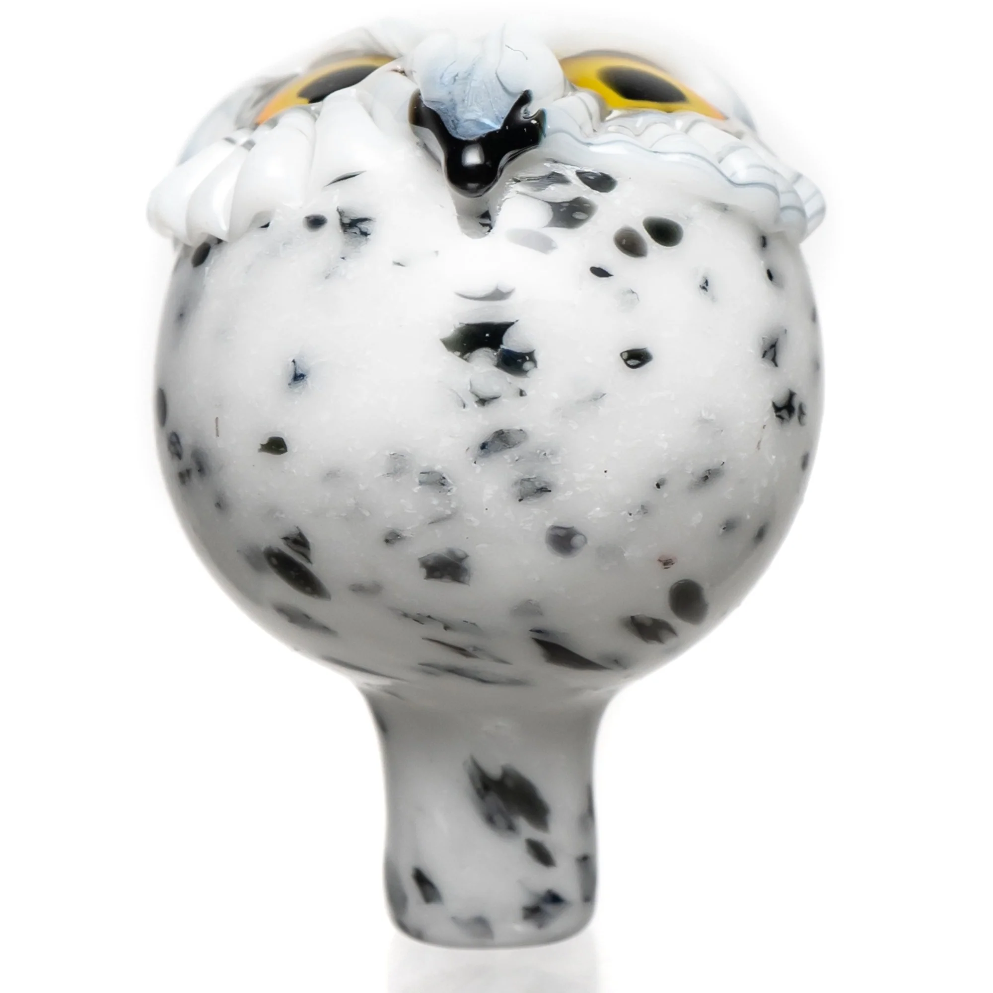 Four Winds Flameworks - Owl Bubble Cap - Black & White Frit