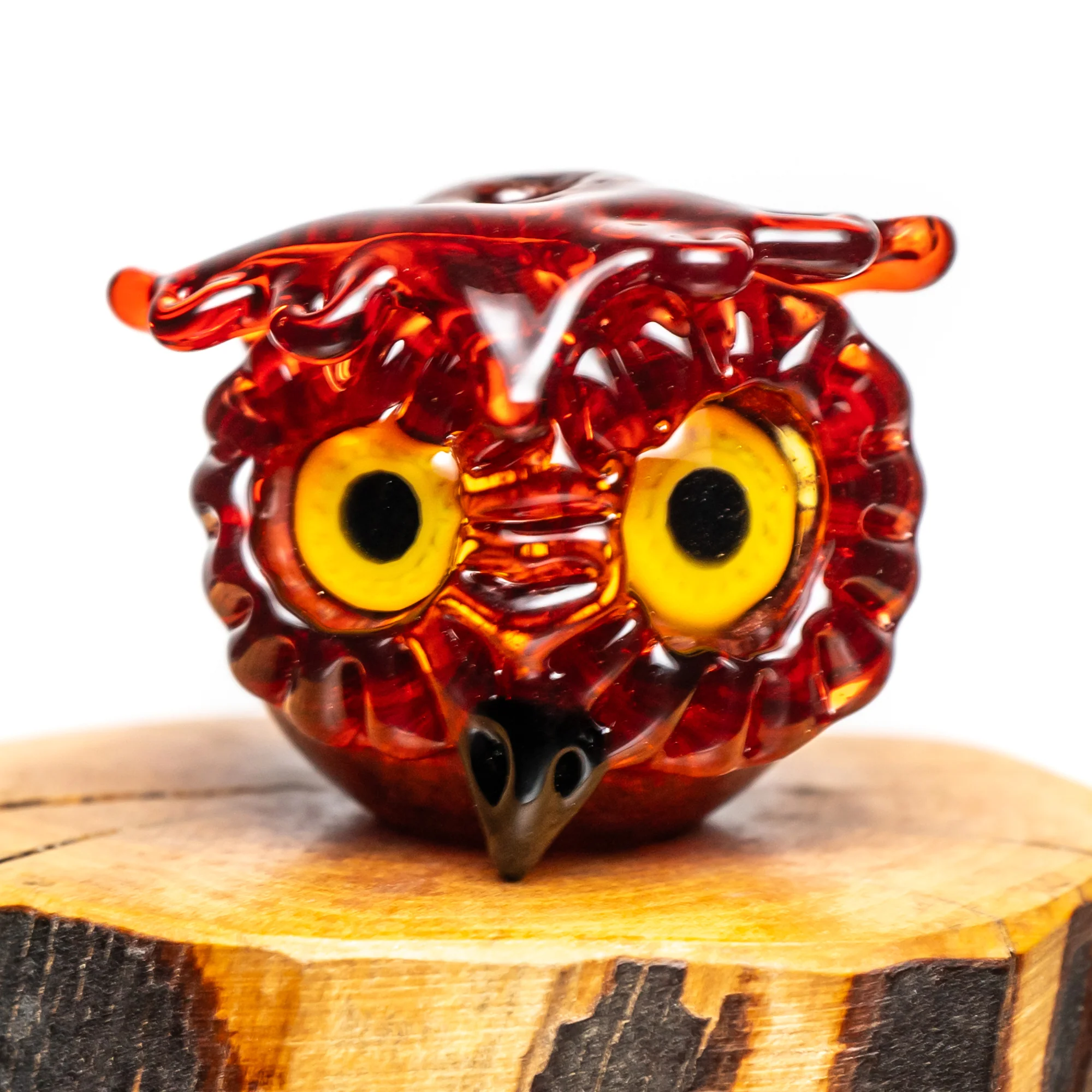 Four Winds Flameworks - Owl Bubble Cap - Rust Frit - Image 2
