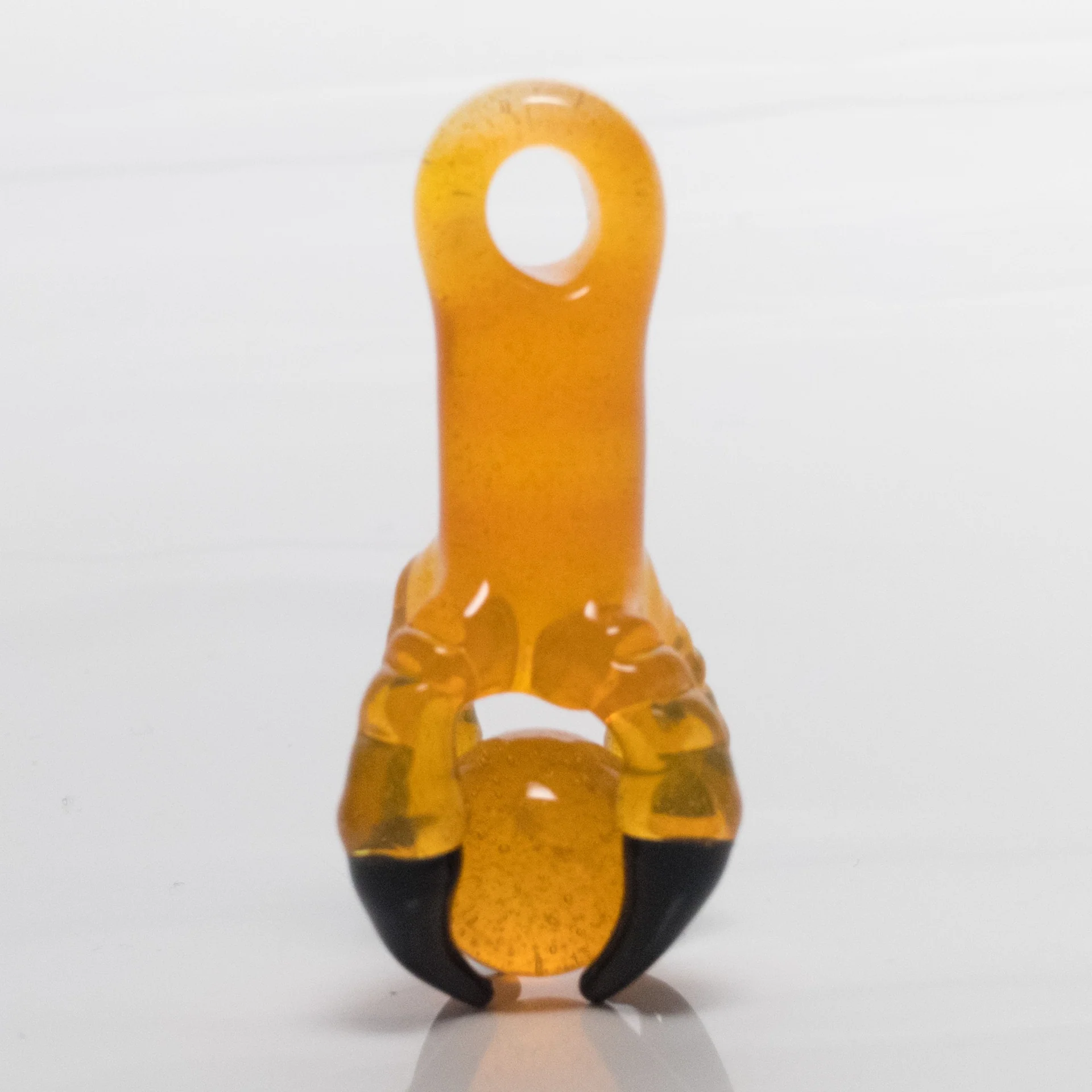 Four Winds Flameworks - Talon Orb Pendant - Thomas's Transparent Orange