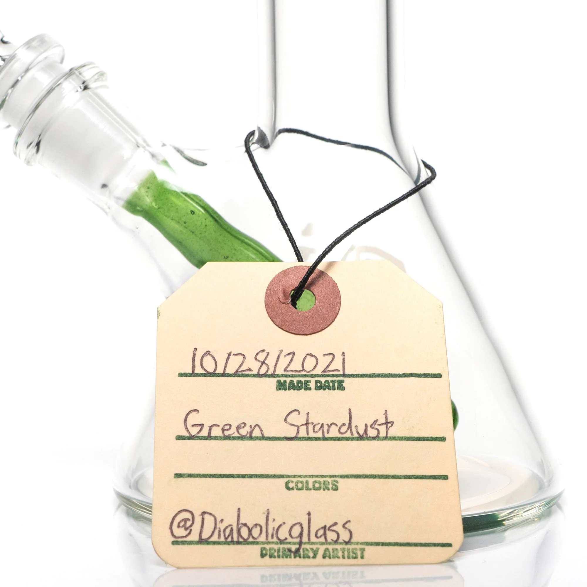 Geos Glass - Mini Hitter - Green Stardust - Image 11