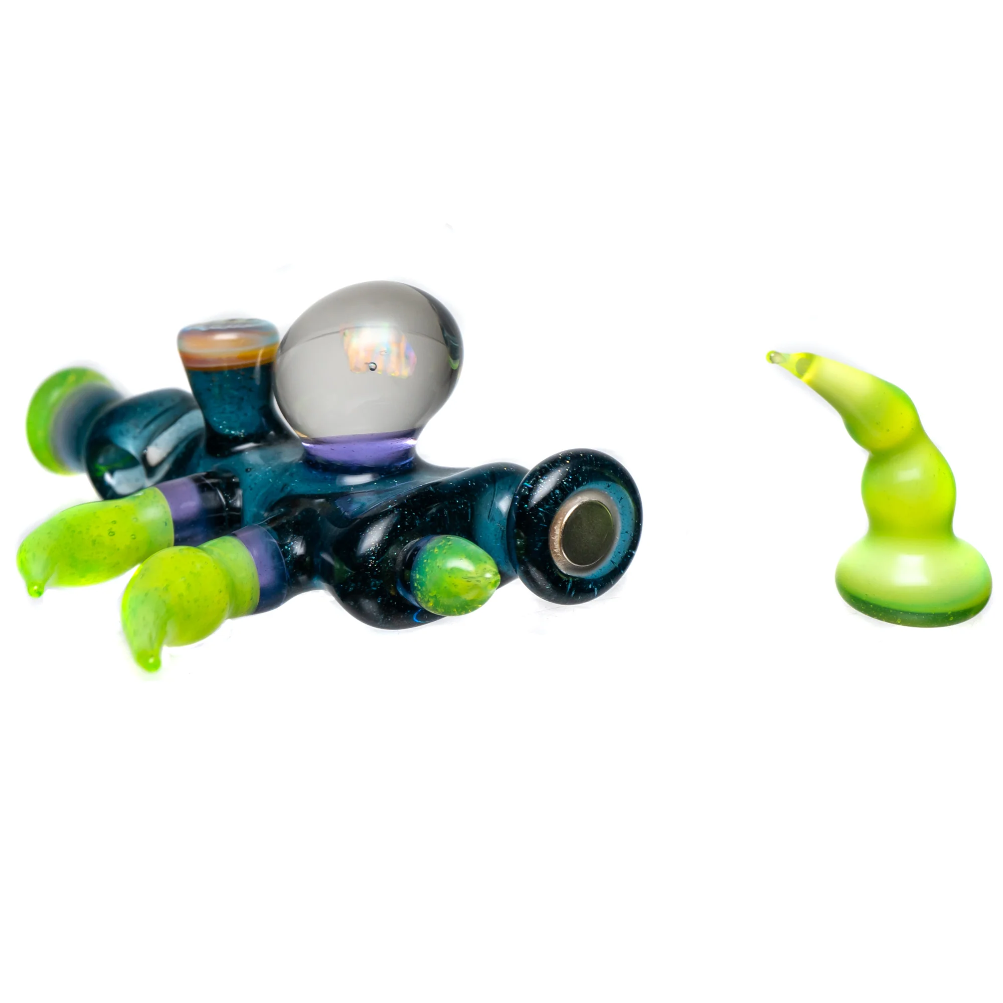 Ghost Cat - Magnetic Dabber Pendant #32 - Blue Stardust & Slyme - Image 3