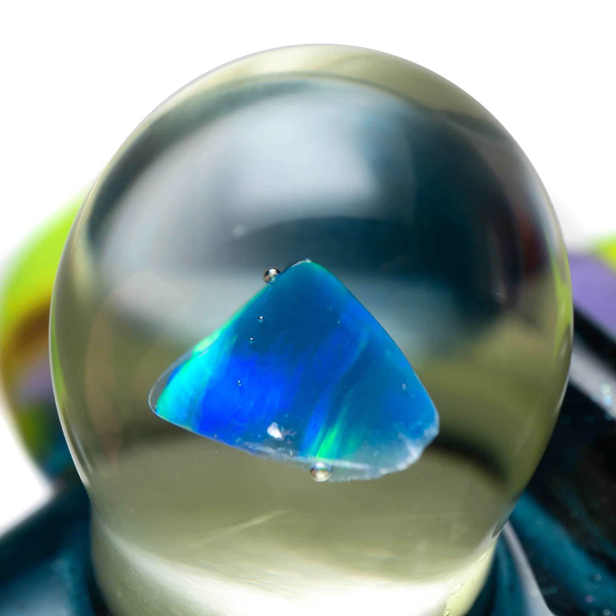 Ghost Cat - Magnetic Dabber Pendant #34 - Blue Stardust & Slyme - Image 4