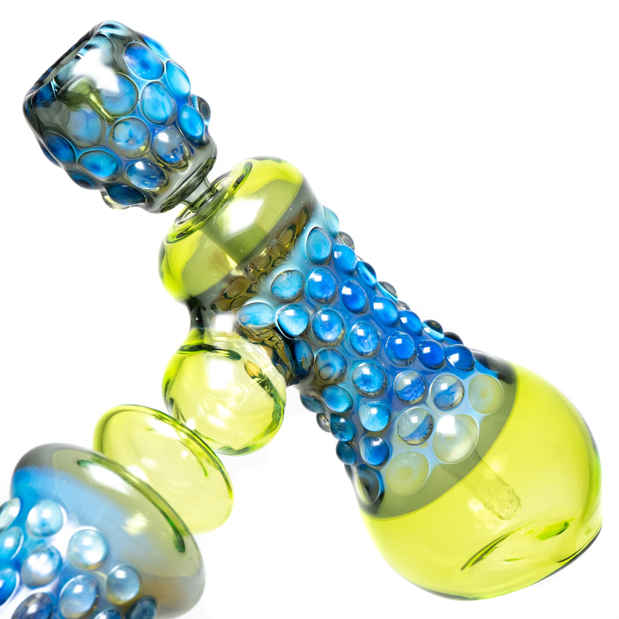 Goo Roo Designs - 23" Hammer Bubbler - Blue Fume & Green w/ Smoke - Image 3