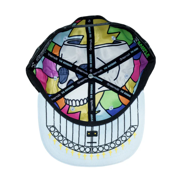 Grassroots - 710 Ashbury Mosaic Black Snapback Hat - Small/Medium - Image 2