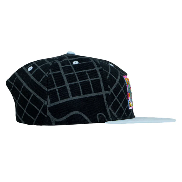 Grassroots - 710 Ashbury Mosaic Black Snapback Hat - Small/Medium - Image 4