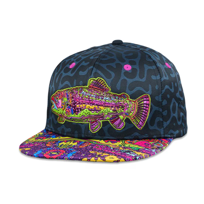 Grassroots - Android Jones Kilgore Trout Coral Black Snapback Hat - Large/XL