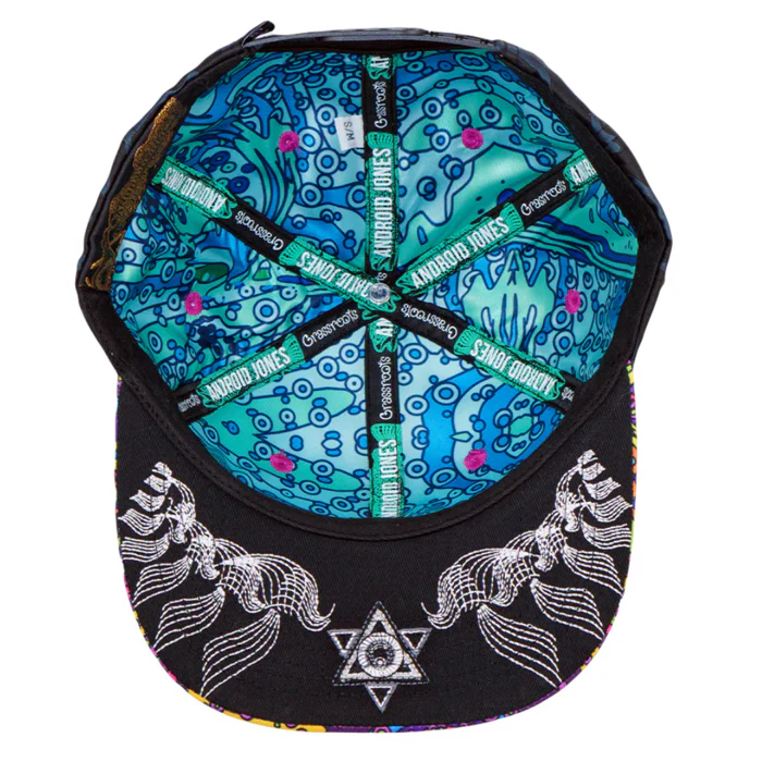 Grassroots - Android Jones Kilgore Trout Coral Black Snapback Hat - Large/XL - Image 2