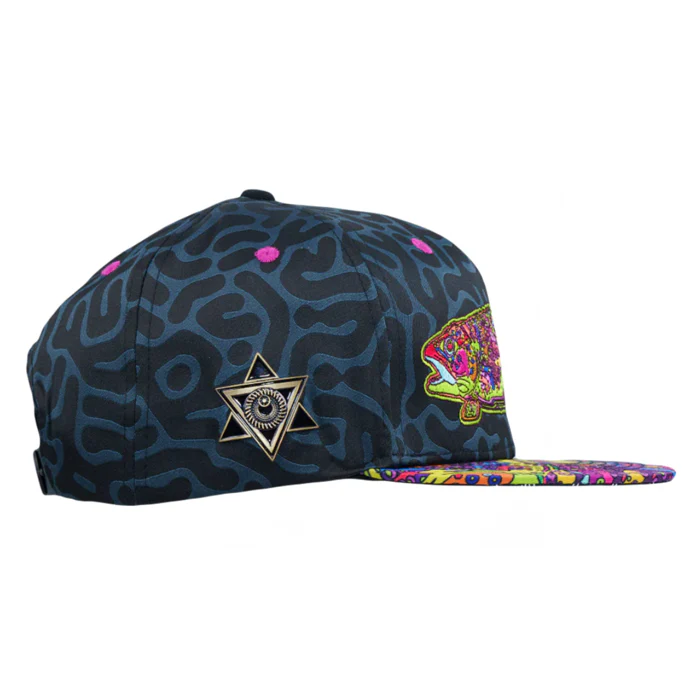 Grassroots - Android Jones Kilgore Trout Coral Black Snapback Hat - Small/Medium - Image 3