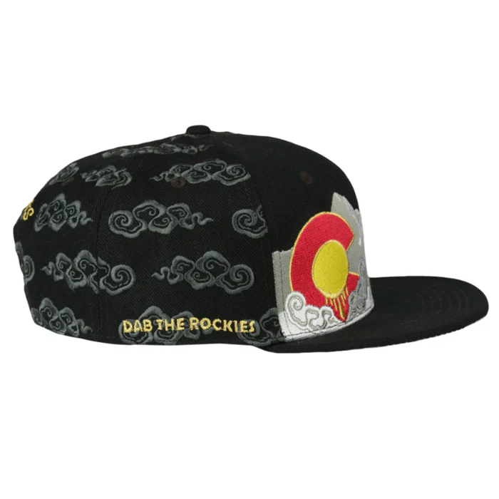 Grassroots - Dabroots Clouds Allover Black Snapback Hat - Large/XL - Image 4
