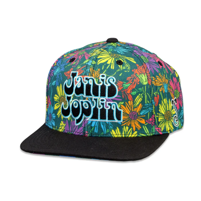 Grassroots - Janis Joplin Rainbow Daisies Snapback Hat - Large/XL