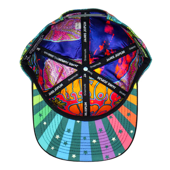 Grassroots - Janis Joplin Rainbow Daisies Snapback Hat - Large/XL - Image 2