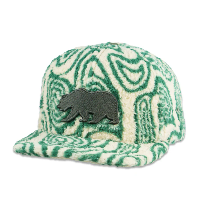 Grassroots - Removable Bear Green Fur Snapback Hat - Small/Medium